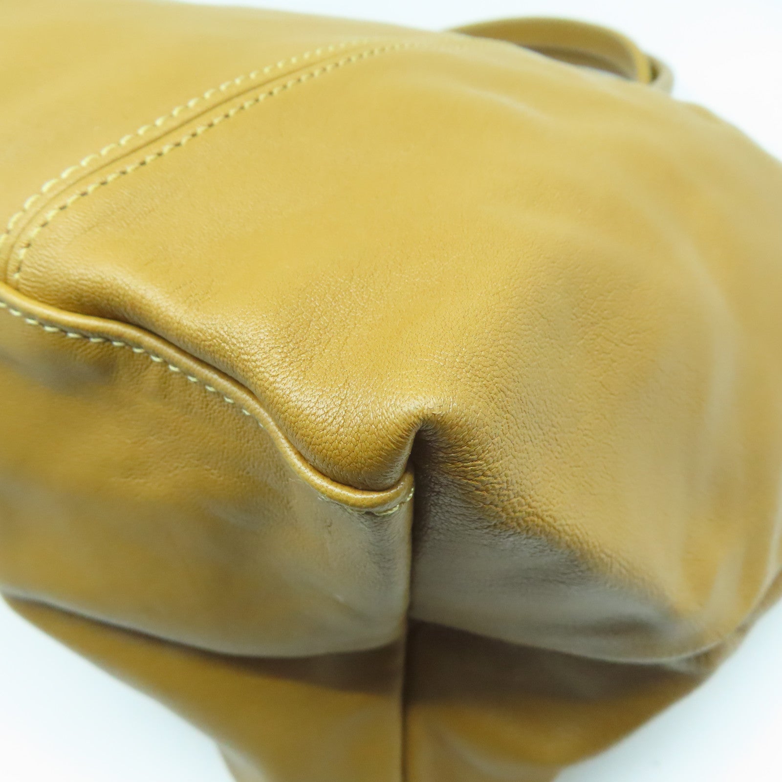Longchamp 【激減優惠】牛皮皮革2 Way Shoulder Bag銀扣手挽肩背兩用袋啡色