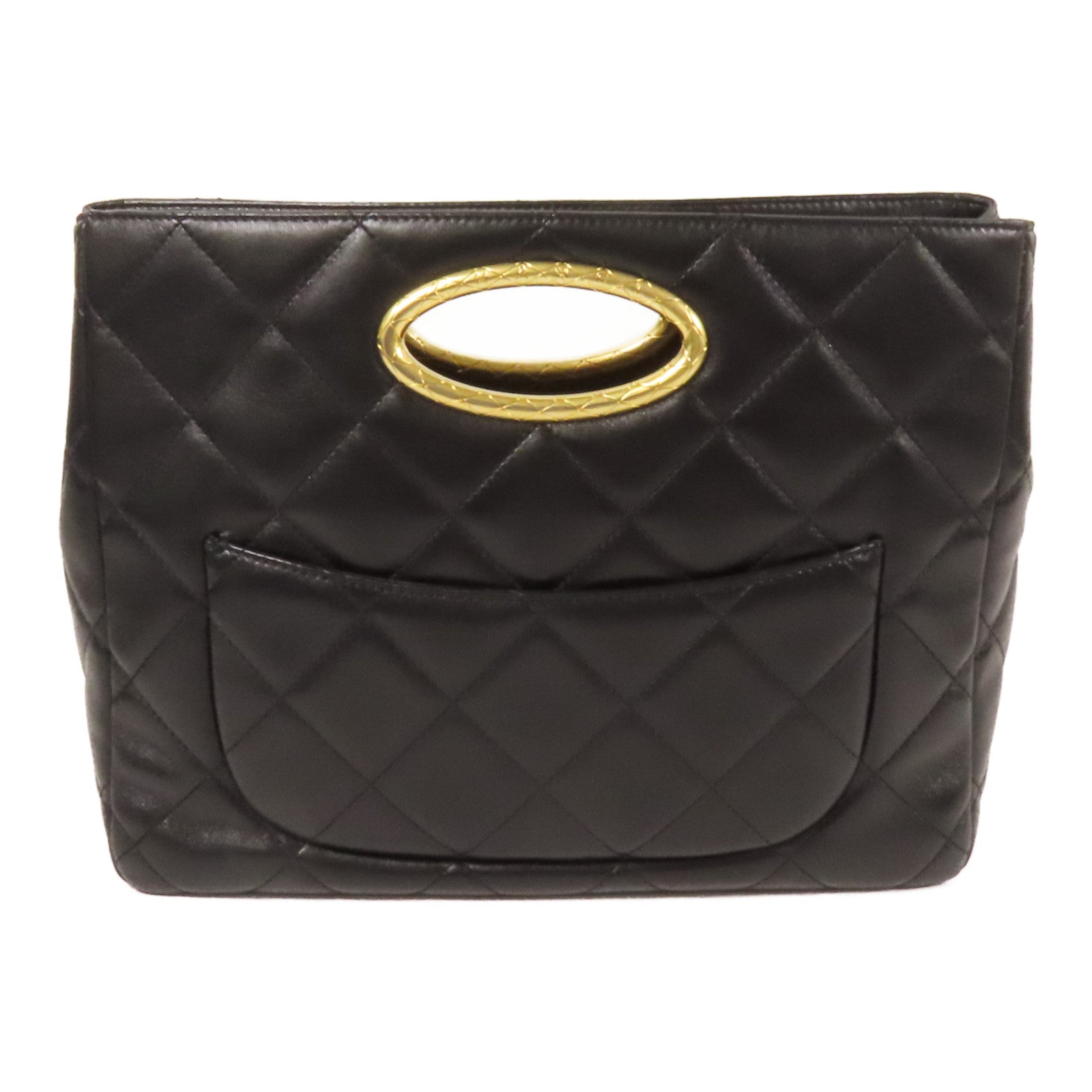 CHANEL 皮革Chain Shoulder金扣手挽肩背兩用袋