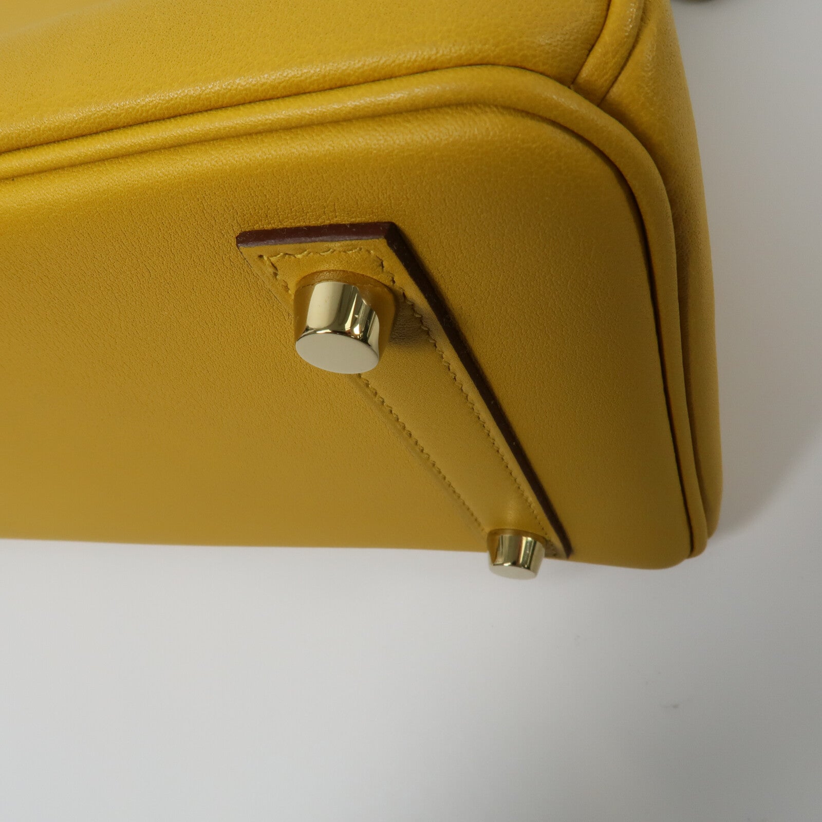 HERMES Swift皮革Birkin 25手挽袋Jaune Amber