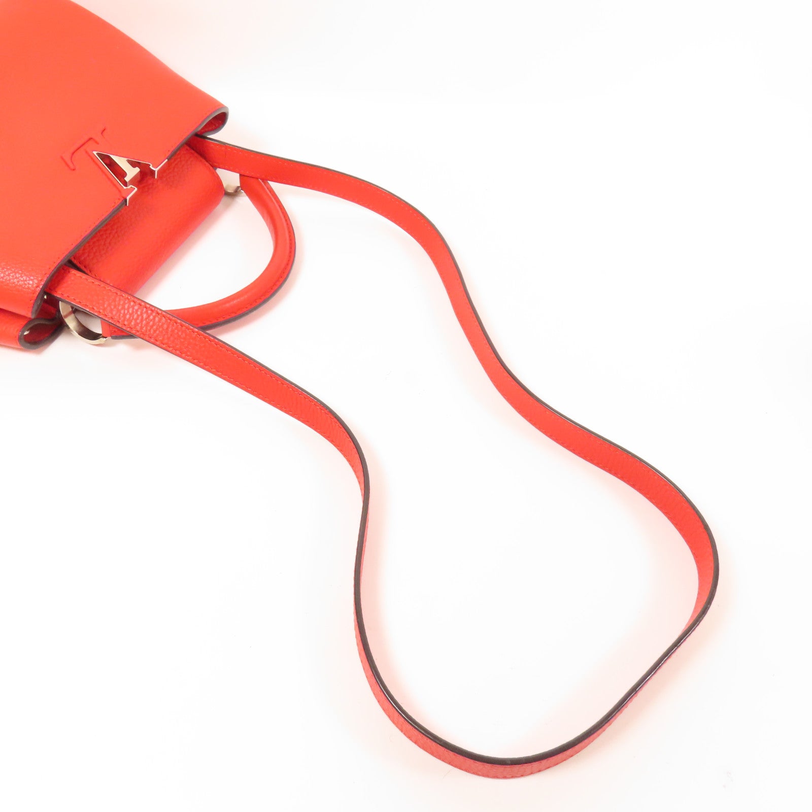 LOUIS VUITTON Taurillon皮革Capucines BB銀扣手挽肩背兩用袋