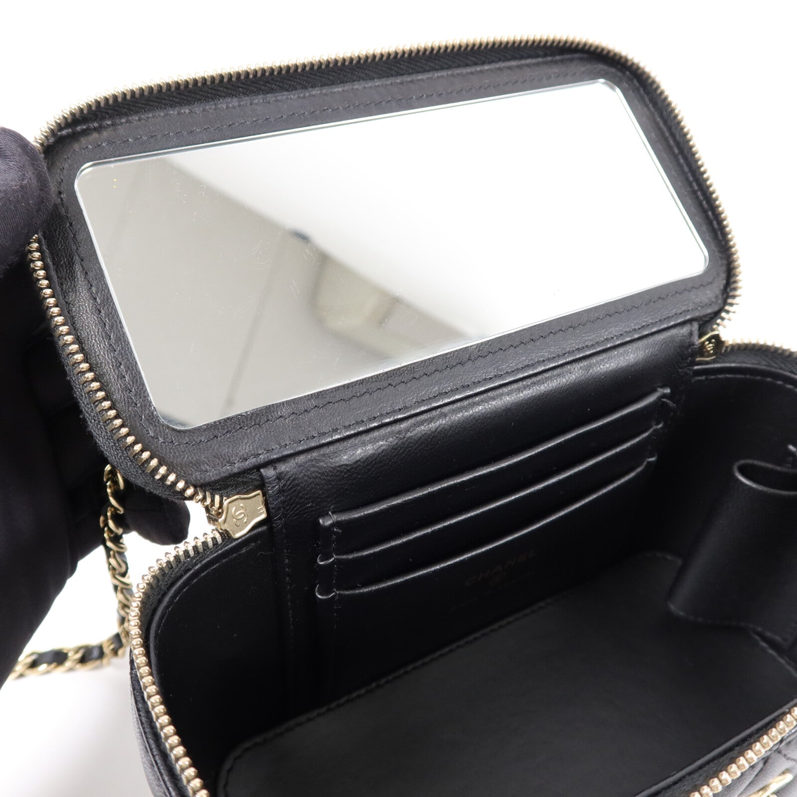 CHANEL 羊皮皮革Handle Vanity Case手挽肩背兩用袋