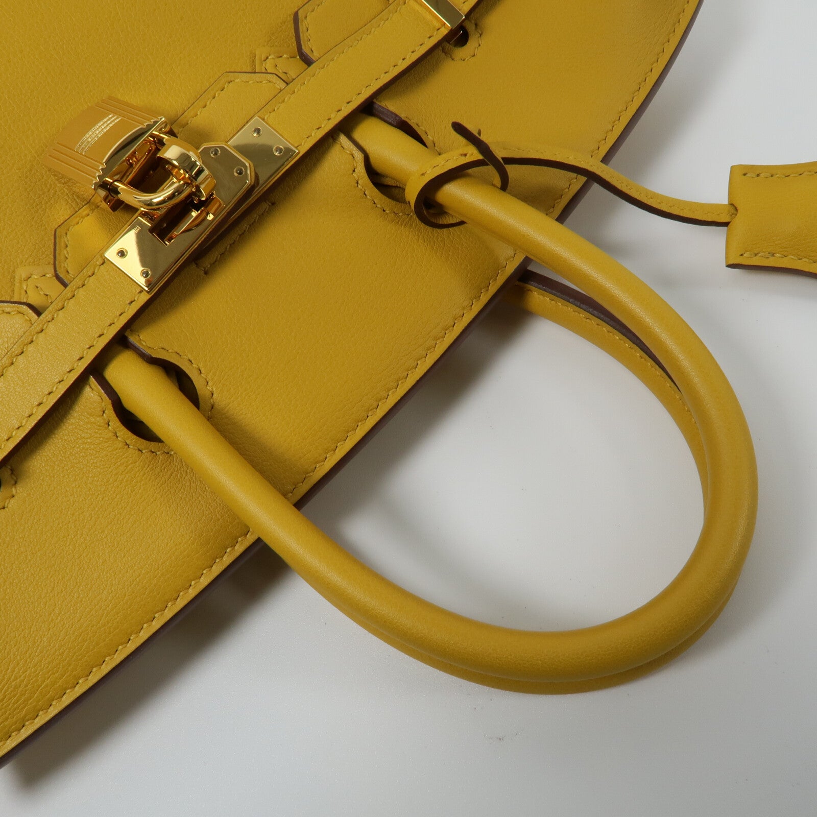 HERMES Swift皮革Birkin 25手挽袋Jaune Amber