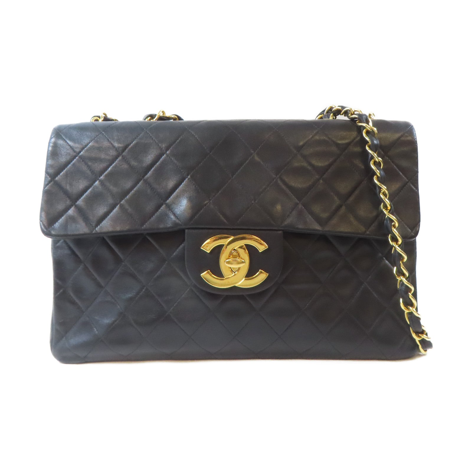 CHANEL 【激減優惠】菱格牛皮皮革Vintage Classic Flap Bag金扣鏈帶肩背袋黑色