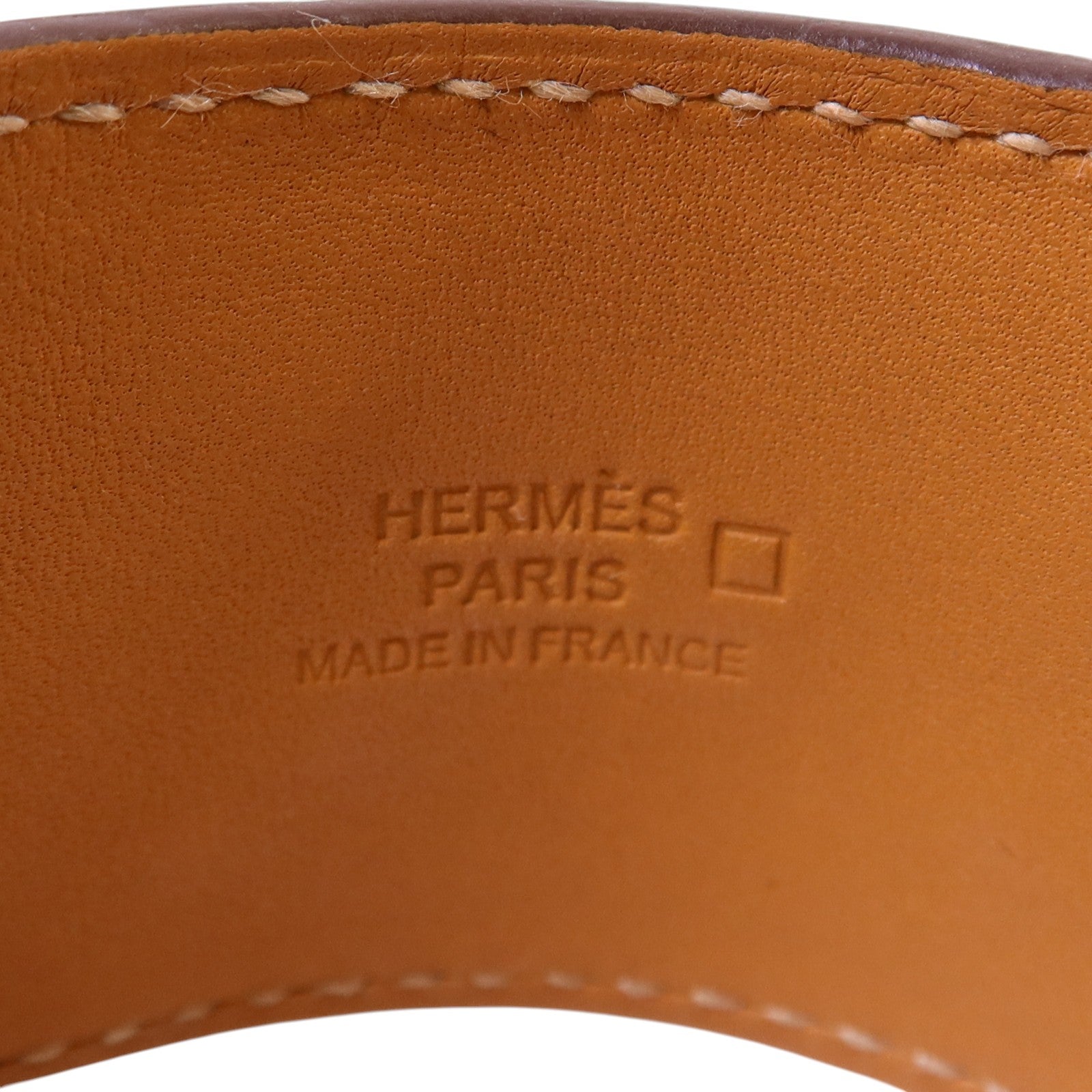 HERMES 【激減優惠】鱷魚皮革/金屬Collier De Chien Bange金扣手鐲l