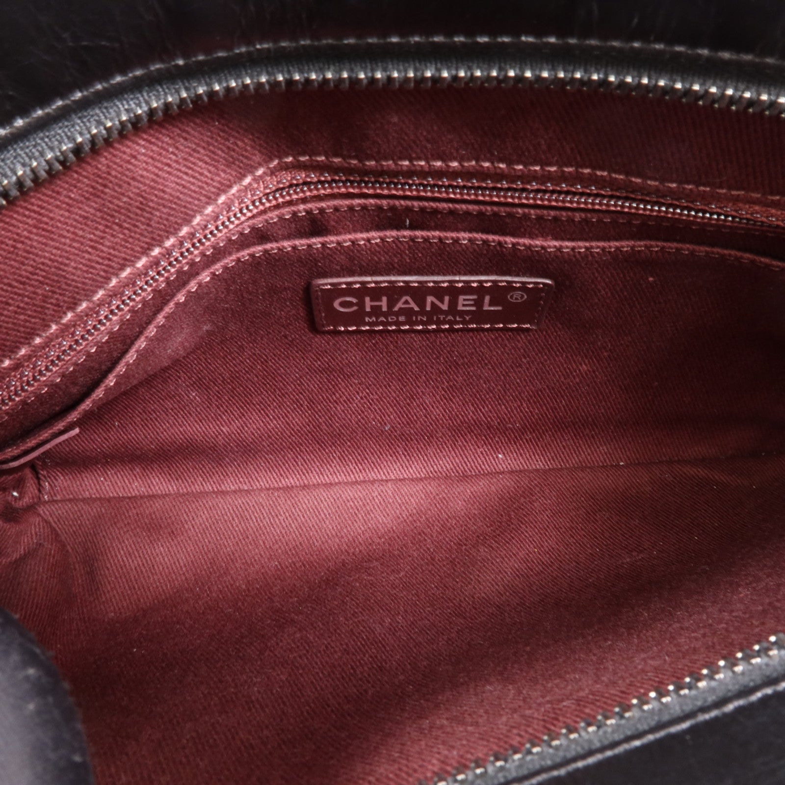 CHANEL 牛皮皮革Chain Shoulder Bag銀扣鏈帶肩背袋