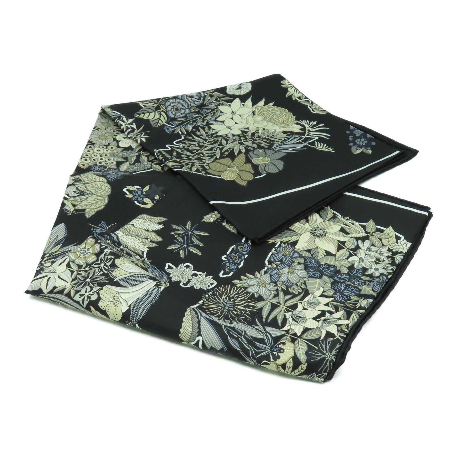 HERMES 【激減優惠】絲質Scarf 90x90絲巾黑色/啡色