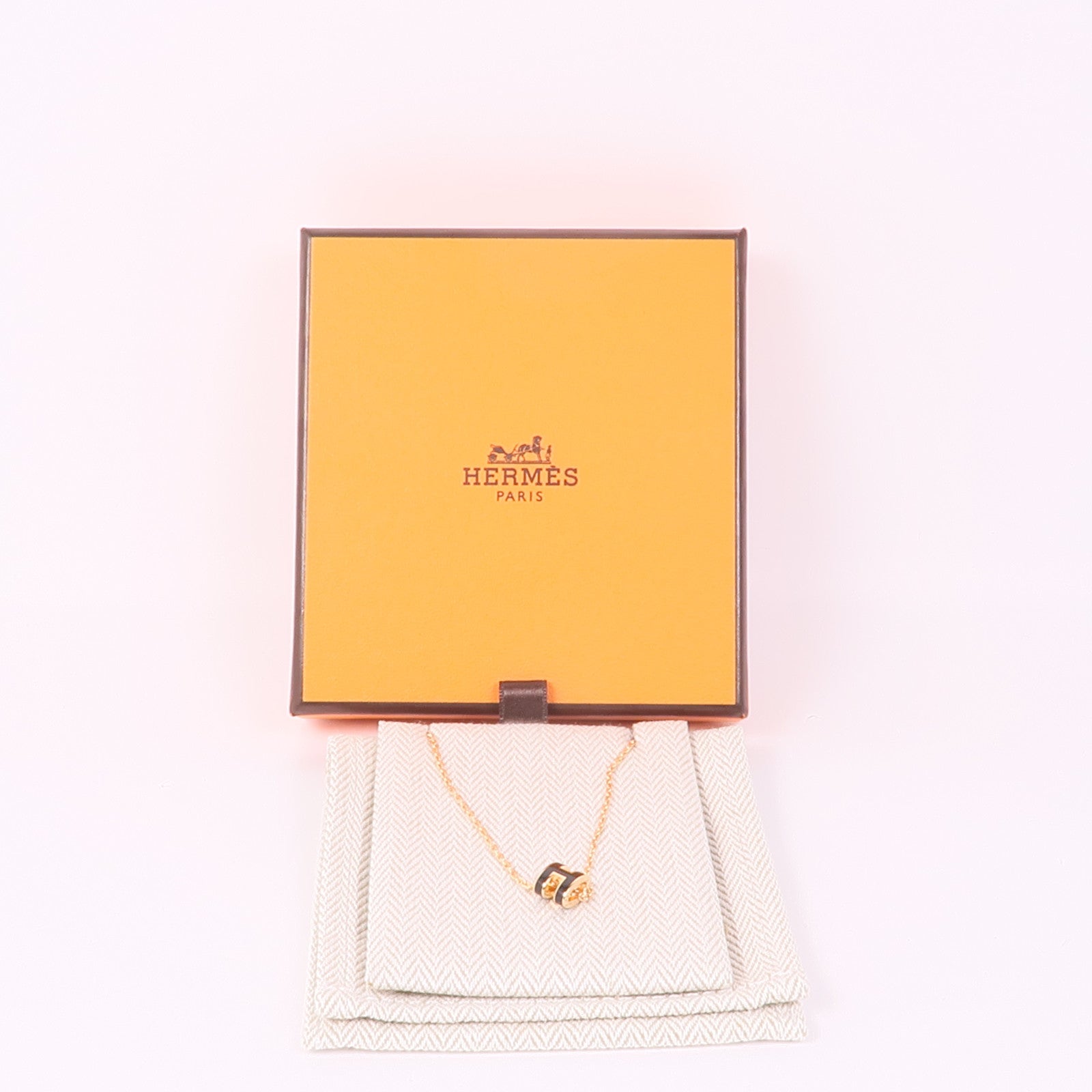 HERMES 金屬Mini Pop H Pendant項鍊Noir