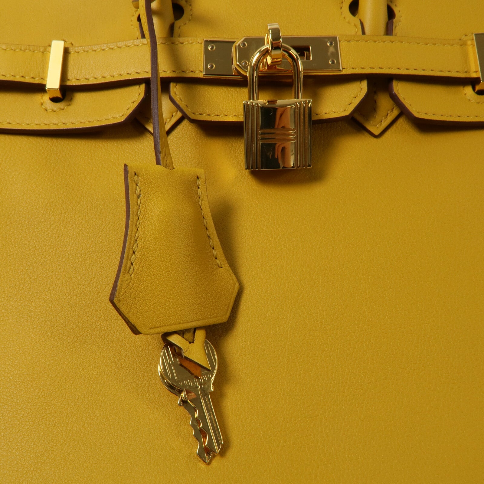 HERMES Swift皮革Birkin 25手挽袋Jaune Amber