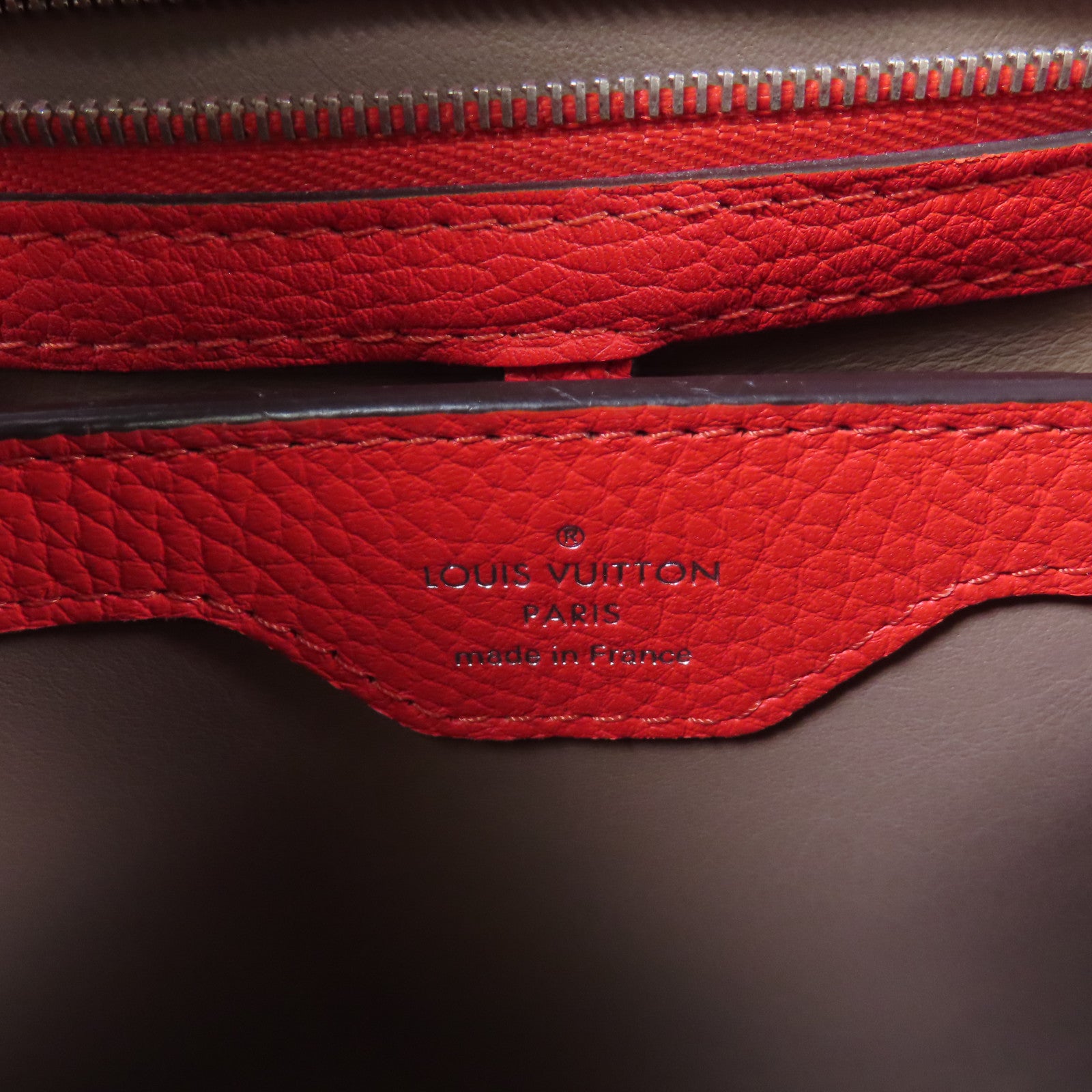 LOUIS VUITTON Taurillon皮革Capucines BB銀扣手挽肩背兩用袋