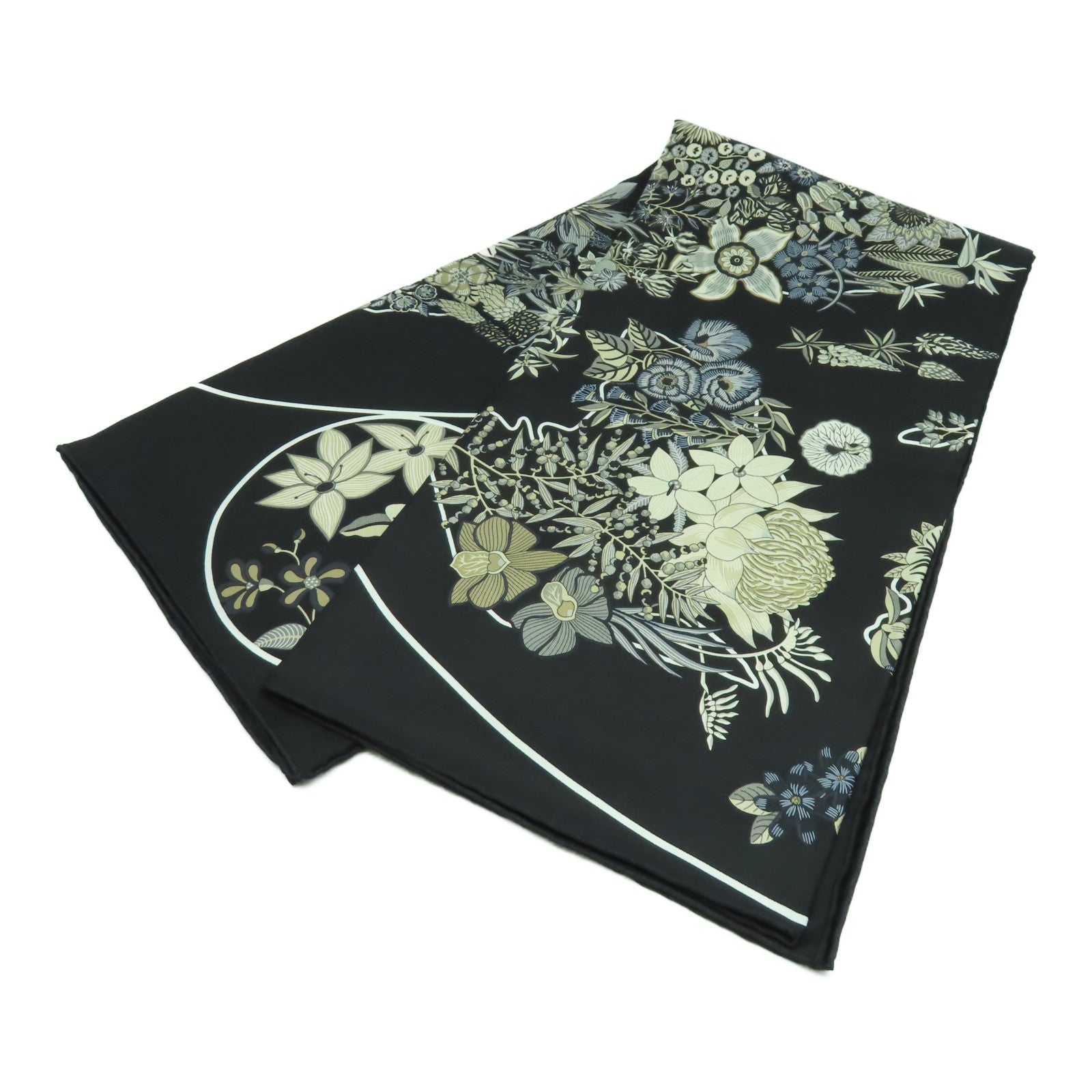 HERMES 【激減優惠】絲質Scarf 90x90絲巾黑色/啡色
