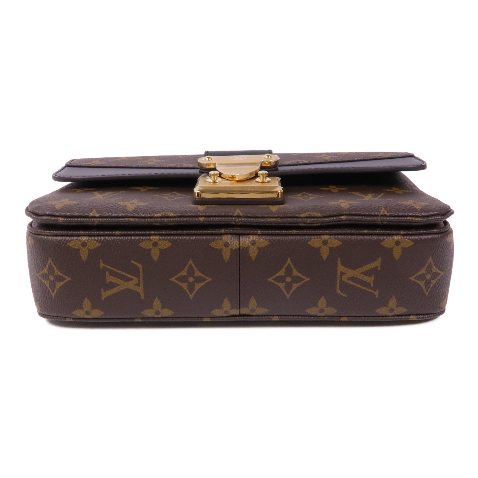 LOUIS VUITTON Monogram Marceau金扣鏈帶肩背袋棕色