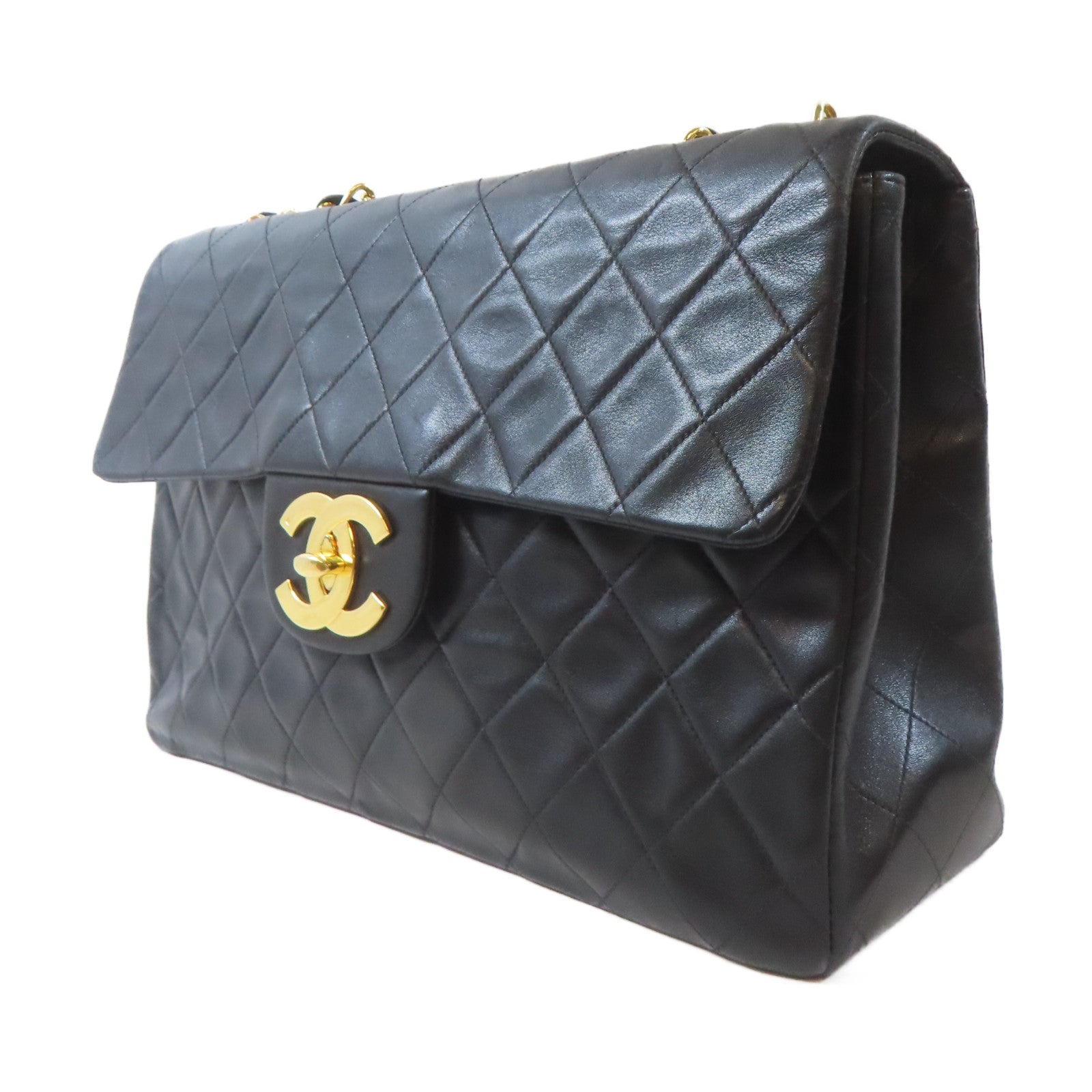 CHANEL 【激減優惠】菱格牛皮皮革Vintage Classic Flap Bag金扣鏈帶肩背袋黑色