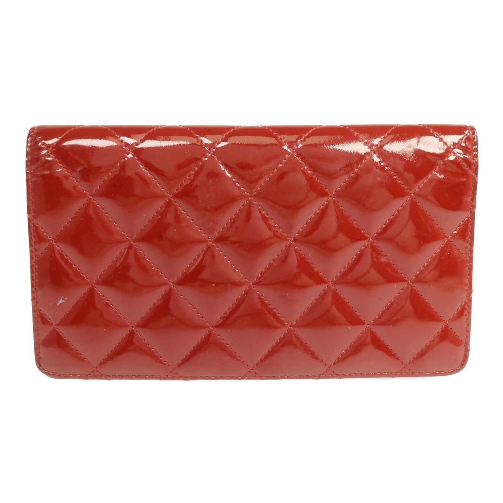 CHANEL 漆皮皮革Long Wallet銀扣長錢包