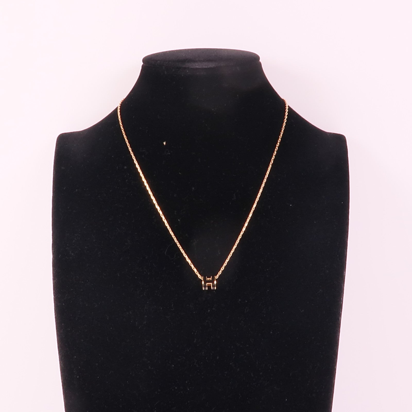 HERMES 金屬Mini Pop H Pendant項鍊Noir