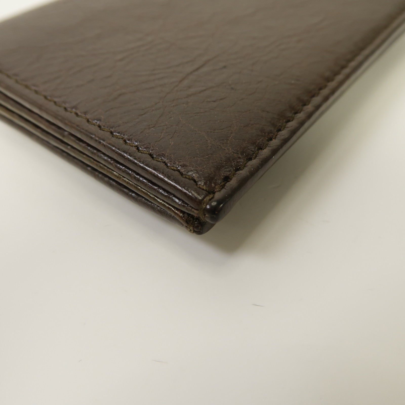 BALENCIAGA 牛皮皮革Card Holder銀扣卡片套啡色