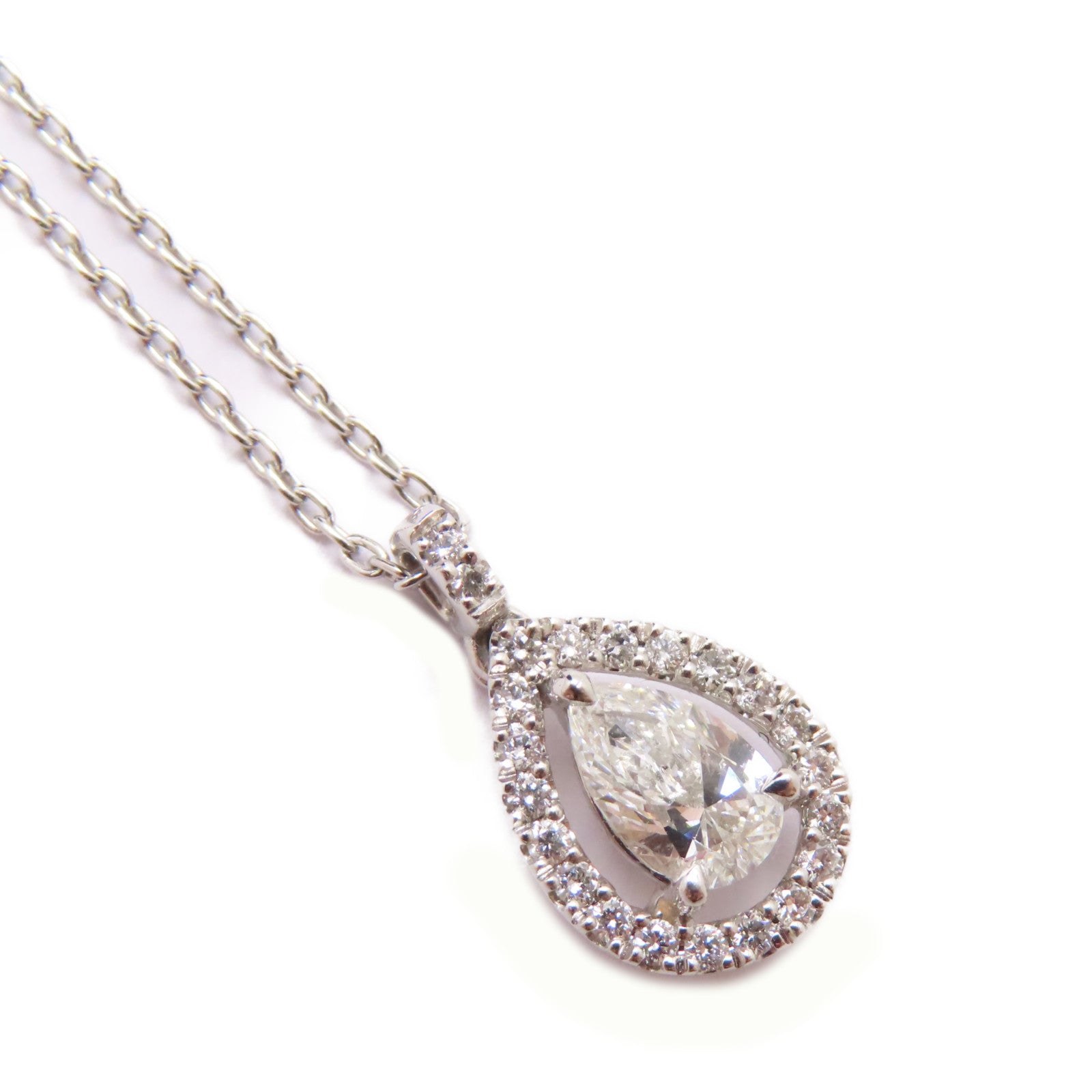 JEWELRY 【激減優惠】PT900鉑金Diamond Necklace 0.37ct/0.13ct鑽石項鍊