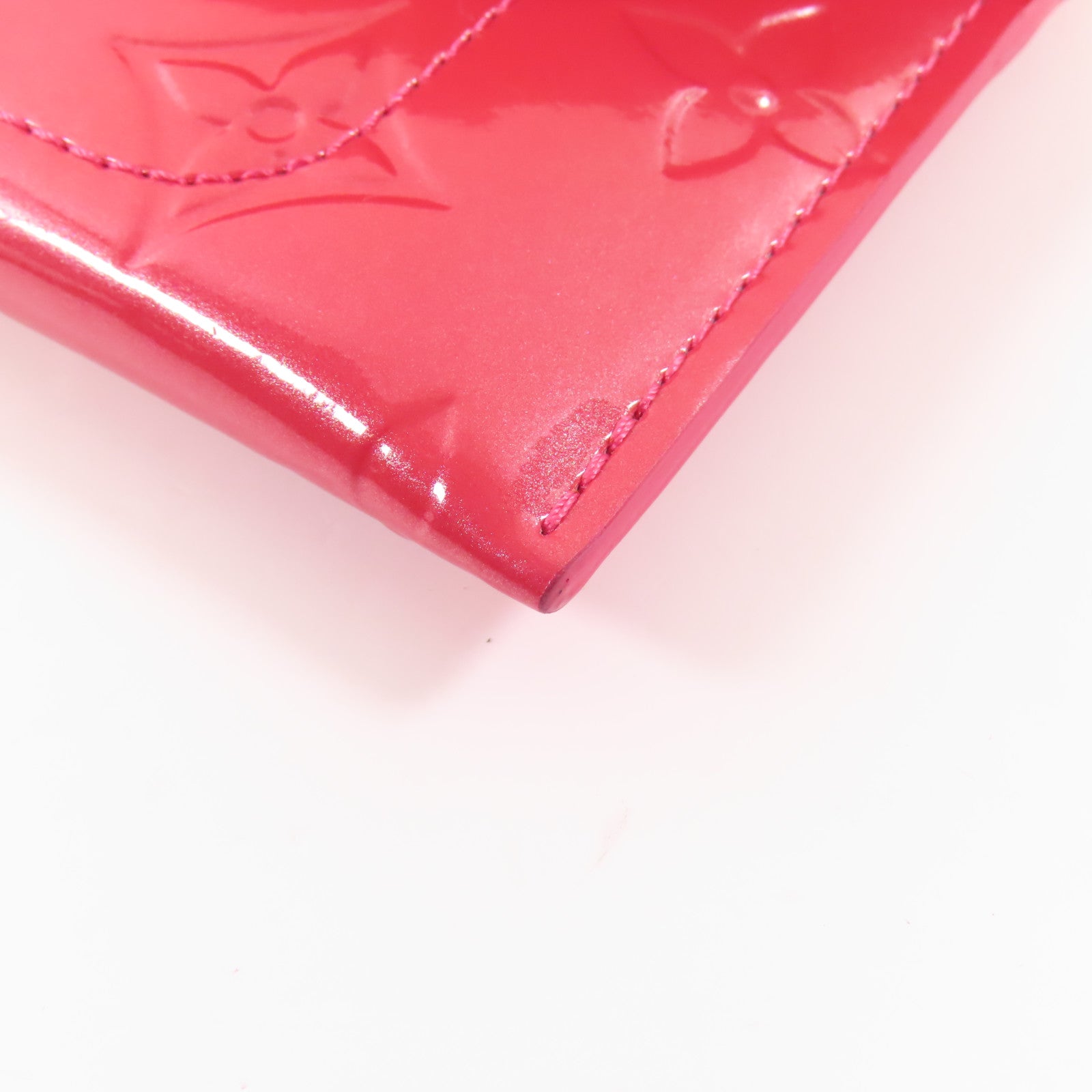 LOUIS VUITTON Vernis Card Case金扣卡片套粉紅色