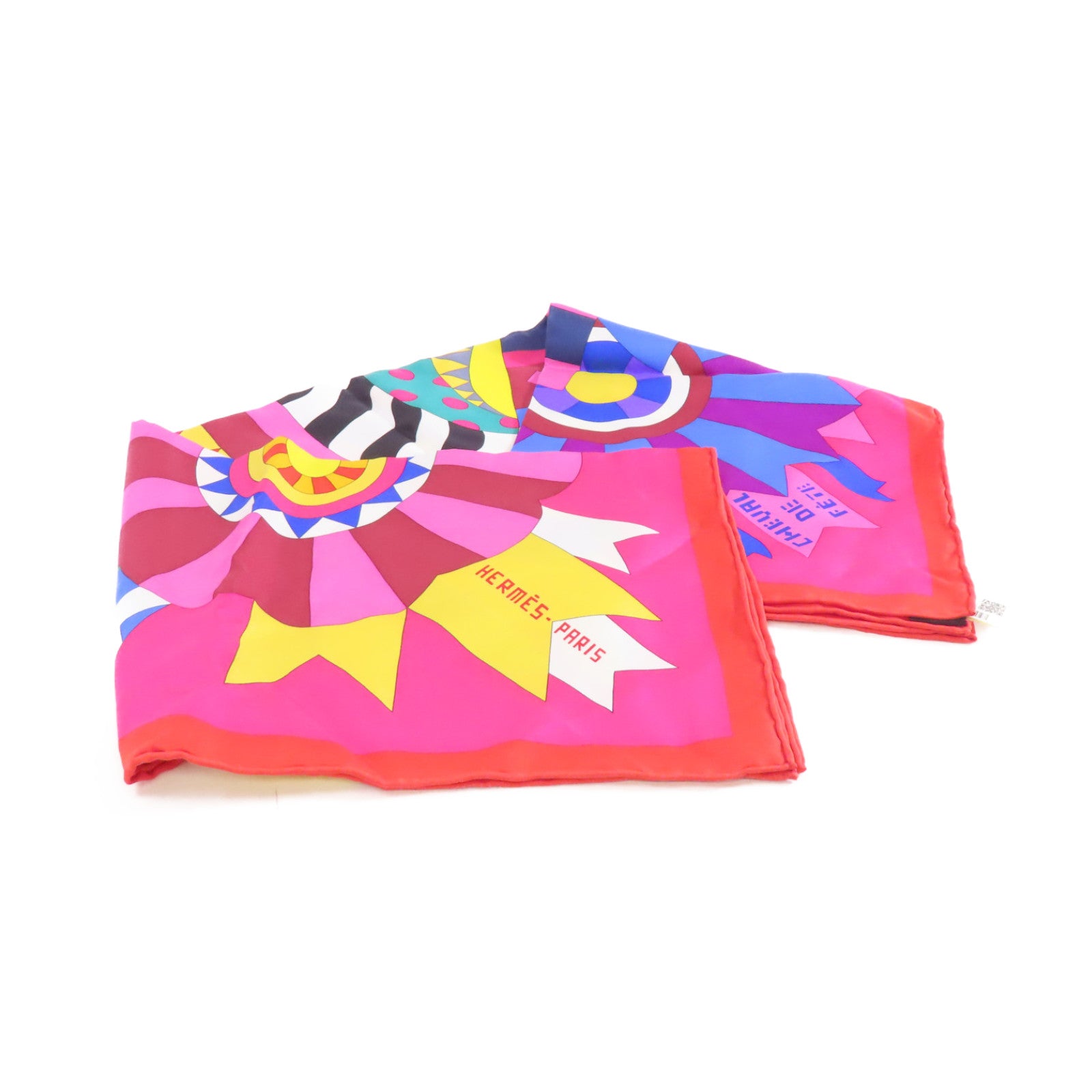 HERMES 絲質Scarf絲巾粉紅色/彩色