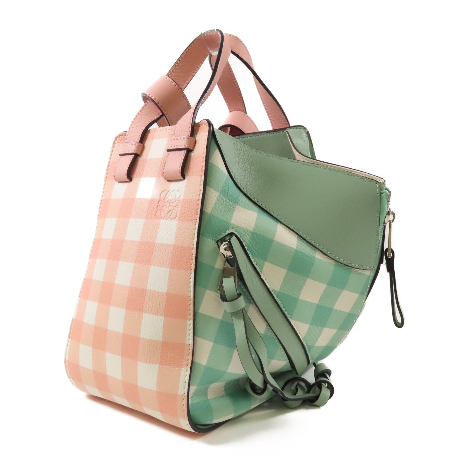 LOEWE 牛皮皮革Hammock銀扣手挽肩背兩用袋