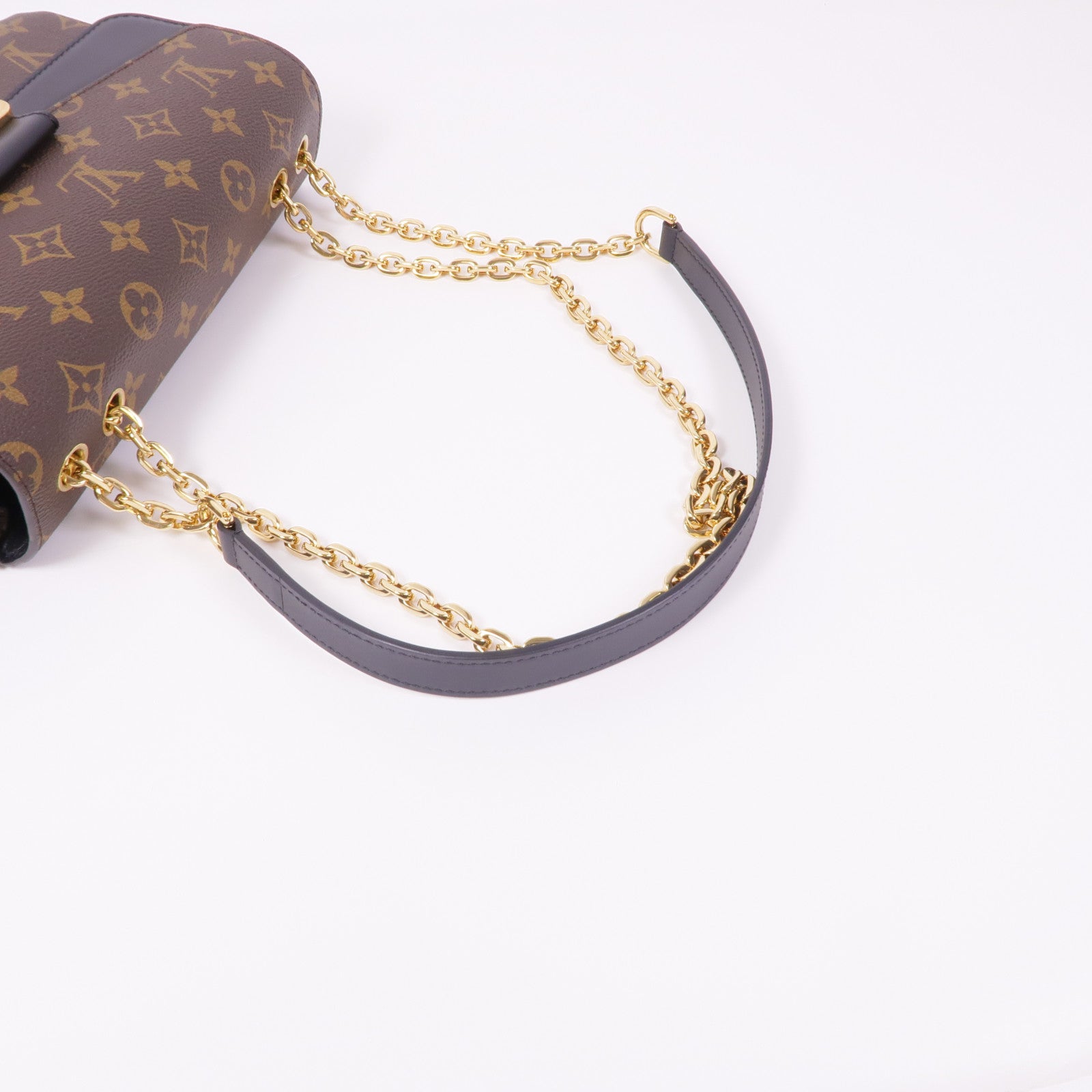 LOUIS VUITTON Monogram Marceau金扣鏈帶肩背袋棕色