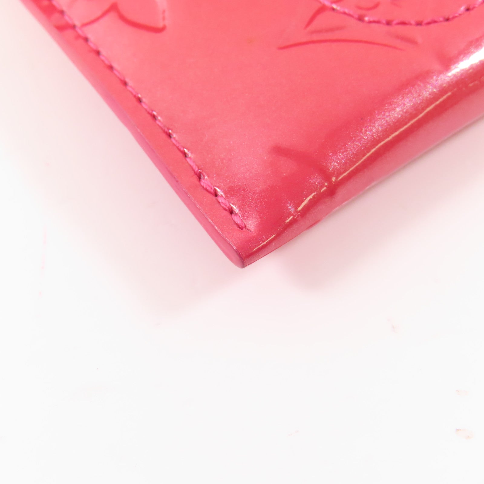 LOUIS VUITTON Vernis Card Case金扣卡片套粉紅色