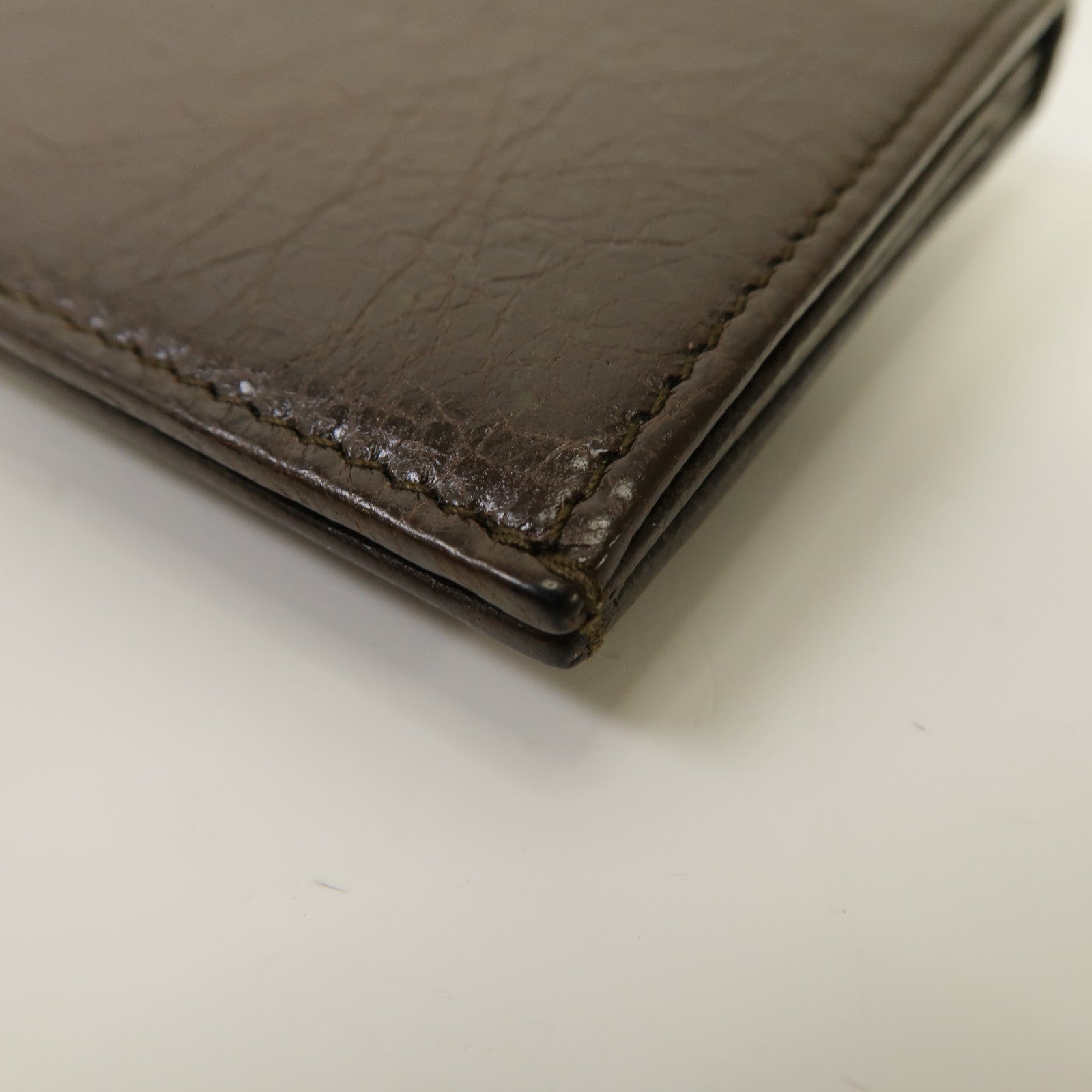 BALENCIAGA 牛皮皮革Card Holder銀扣卡片套啡色