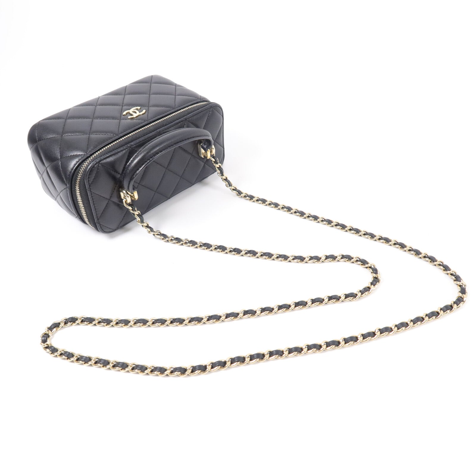 CHANEL 羊皮皮革Handle Vanity Case手挽肩背兩用袋