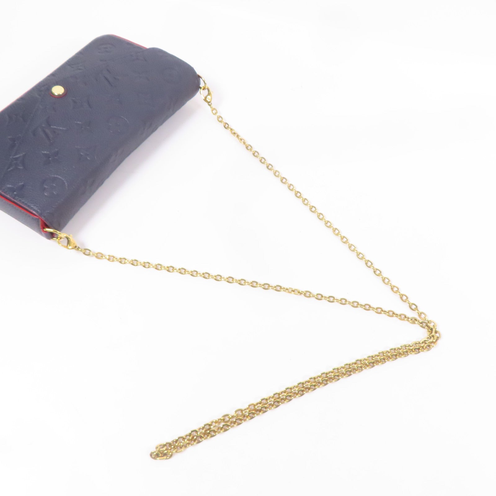 LOUIS VUITTON LV GHW Pochette Felicie Shoulder Bag Monogram Empreinte Navy