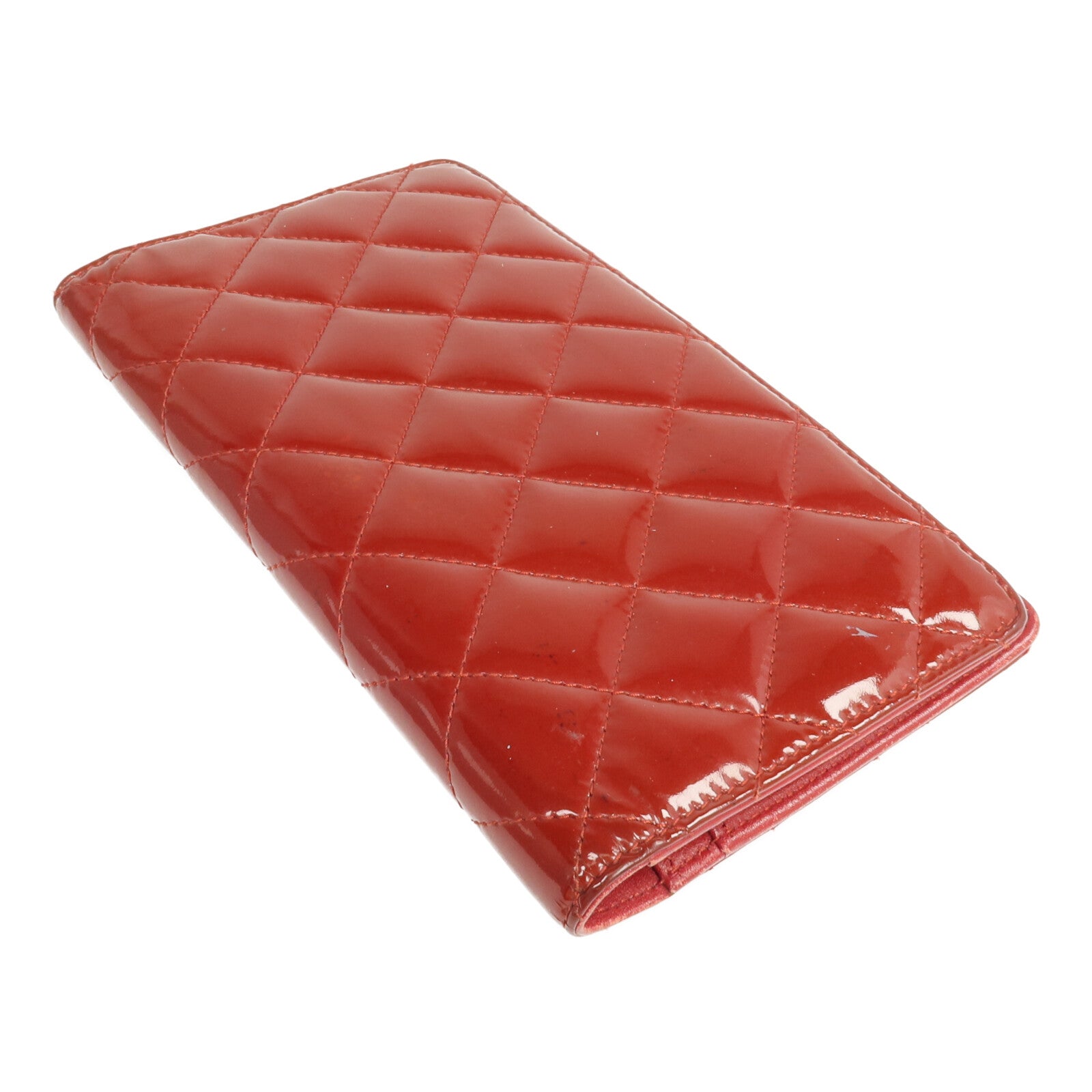 CHANEL 漆皮皮革Long Wallet銀扣長錢包