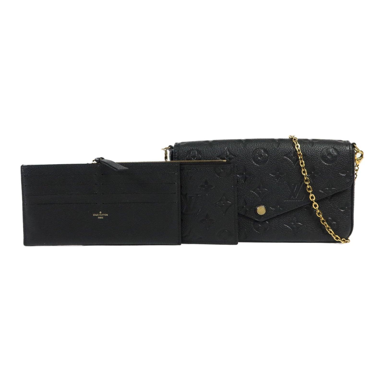 LOUIS VUITTON 【激減優惠】Monogram Empreinte Felicie Pochette 金扣鏈帶肩背袋