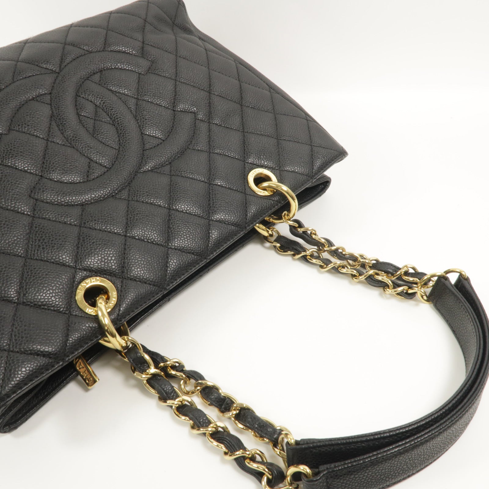 CHANEL 牛皮皮革GST鏈帶肩背袋