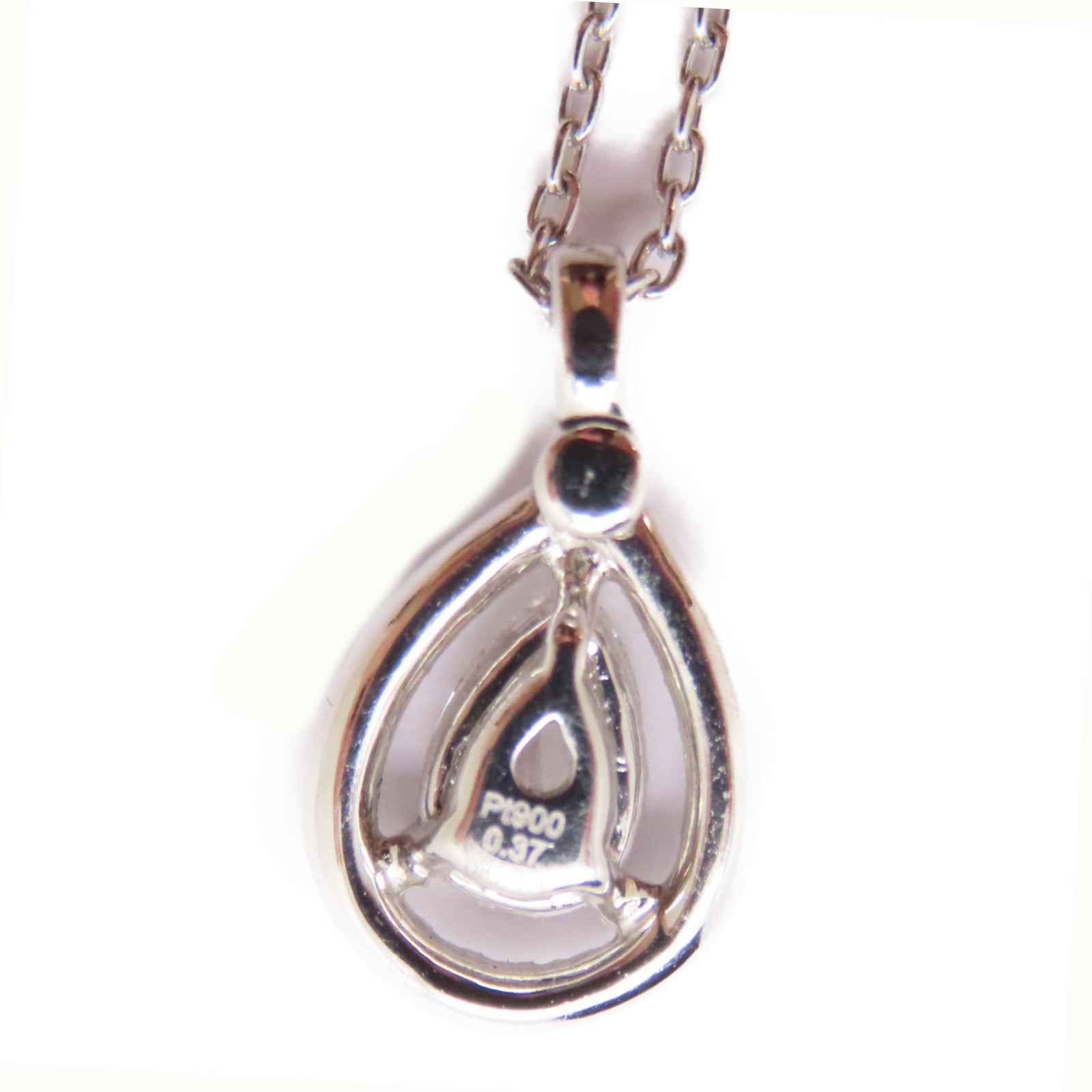 JEWELRY 【激減優惠】PT900鉑金Diamond Necklace 0.37ct/0.13ct鑽石項鍊