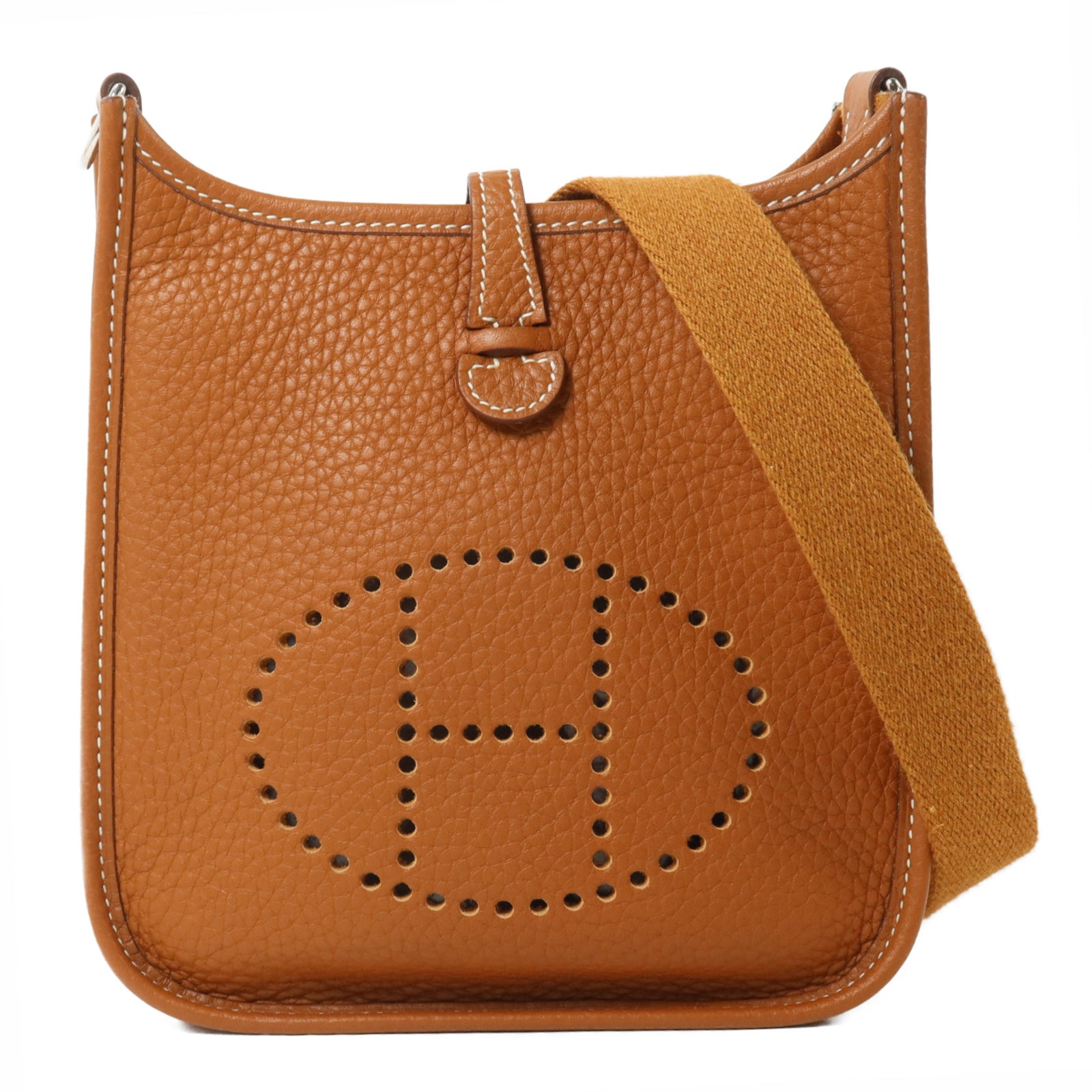 HERMES Clemence皮革Evelyne TPM肩背袋Gold
