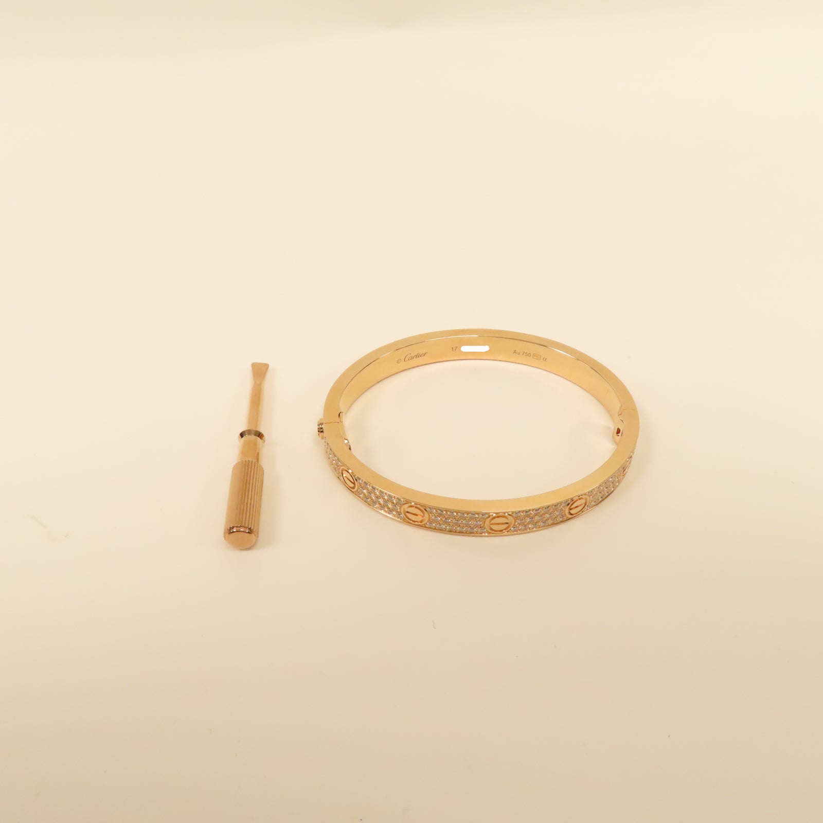 CARTIER 18K玫瑰金Diamond Love Bracelet 1.99ct鑽石手鐲#17