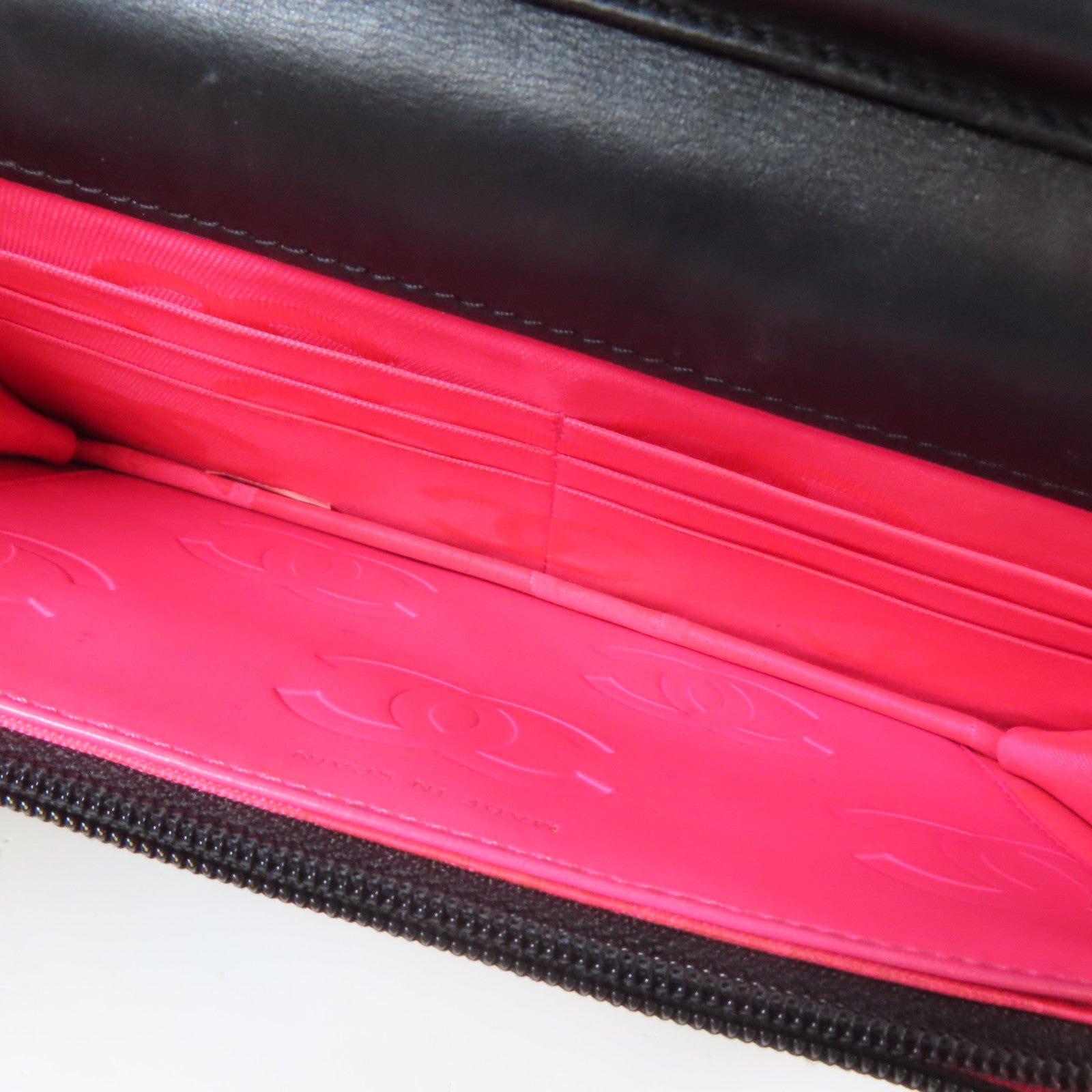 CHANEL 菱格牛皮皮革Cambon WOC Wallet On Chain銀扣鏈帶肩背袋黑色