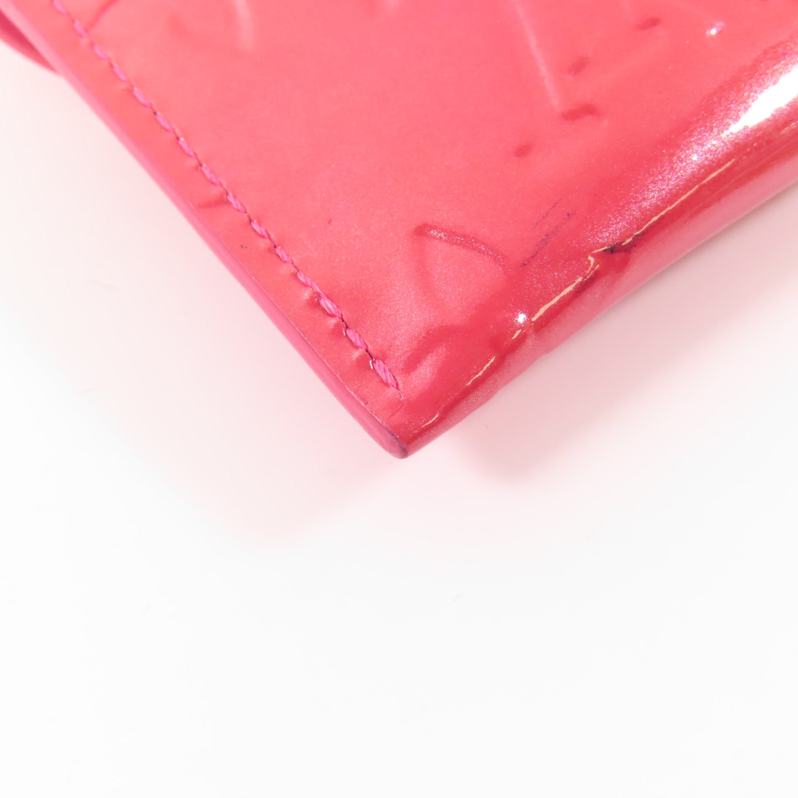 LOUIS VUITTON Vernis Card Case金扣卡片套粉紅色
