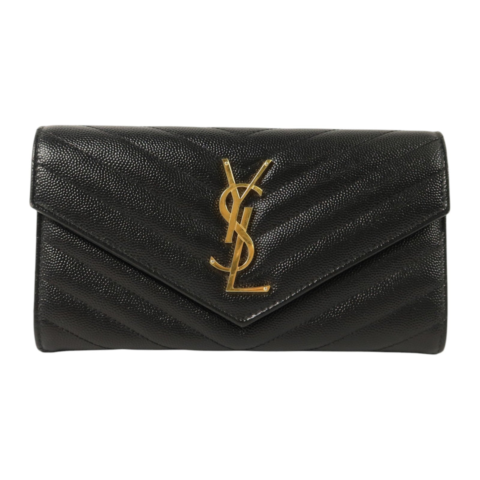 SAINT LAURENT 牛皮Cassandre Matelasse Long Wallet金扣長錢包