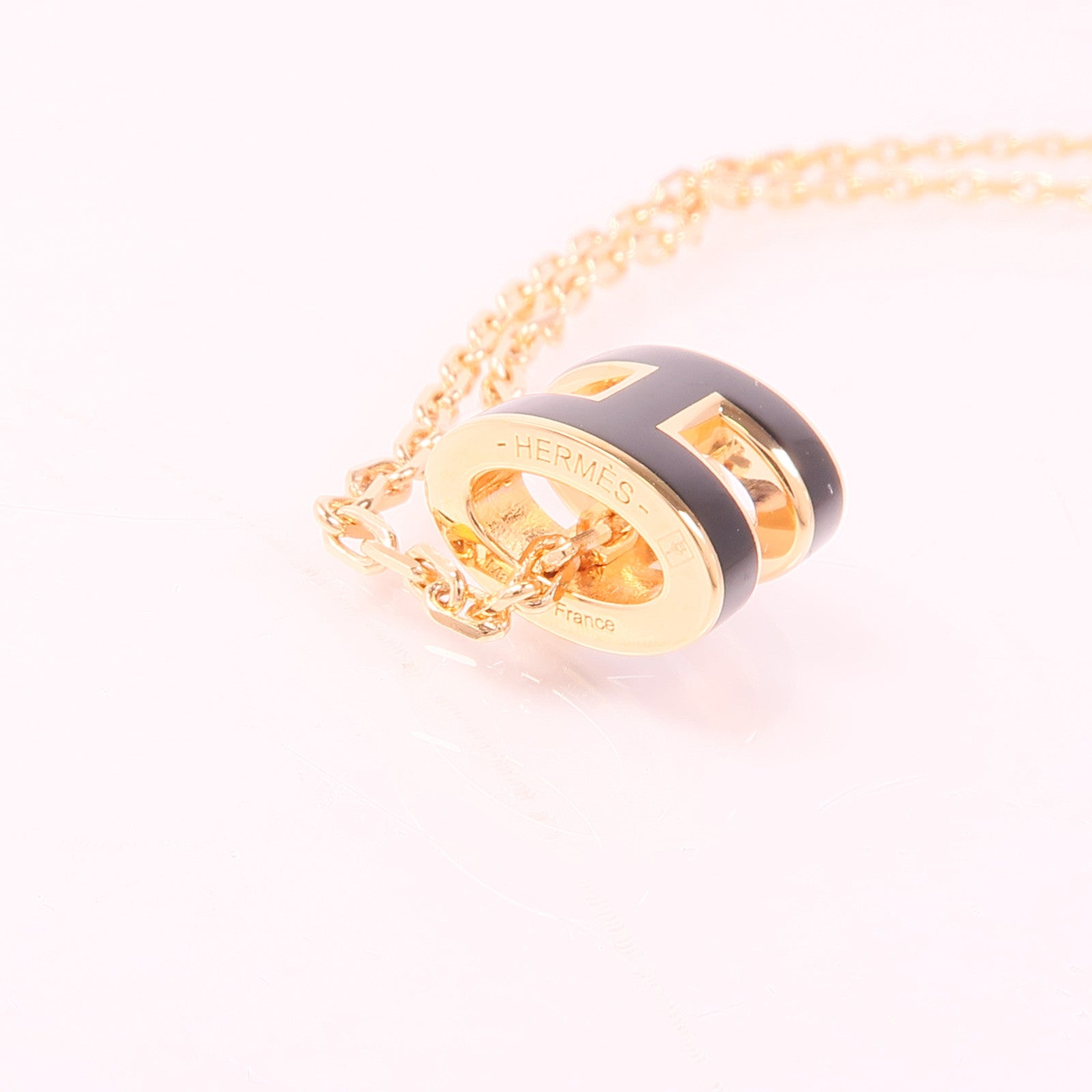 HERMES 金屬Mini Pop H Pendant項鍊Noir