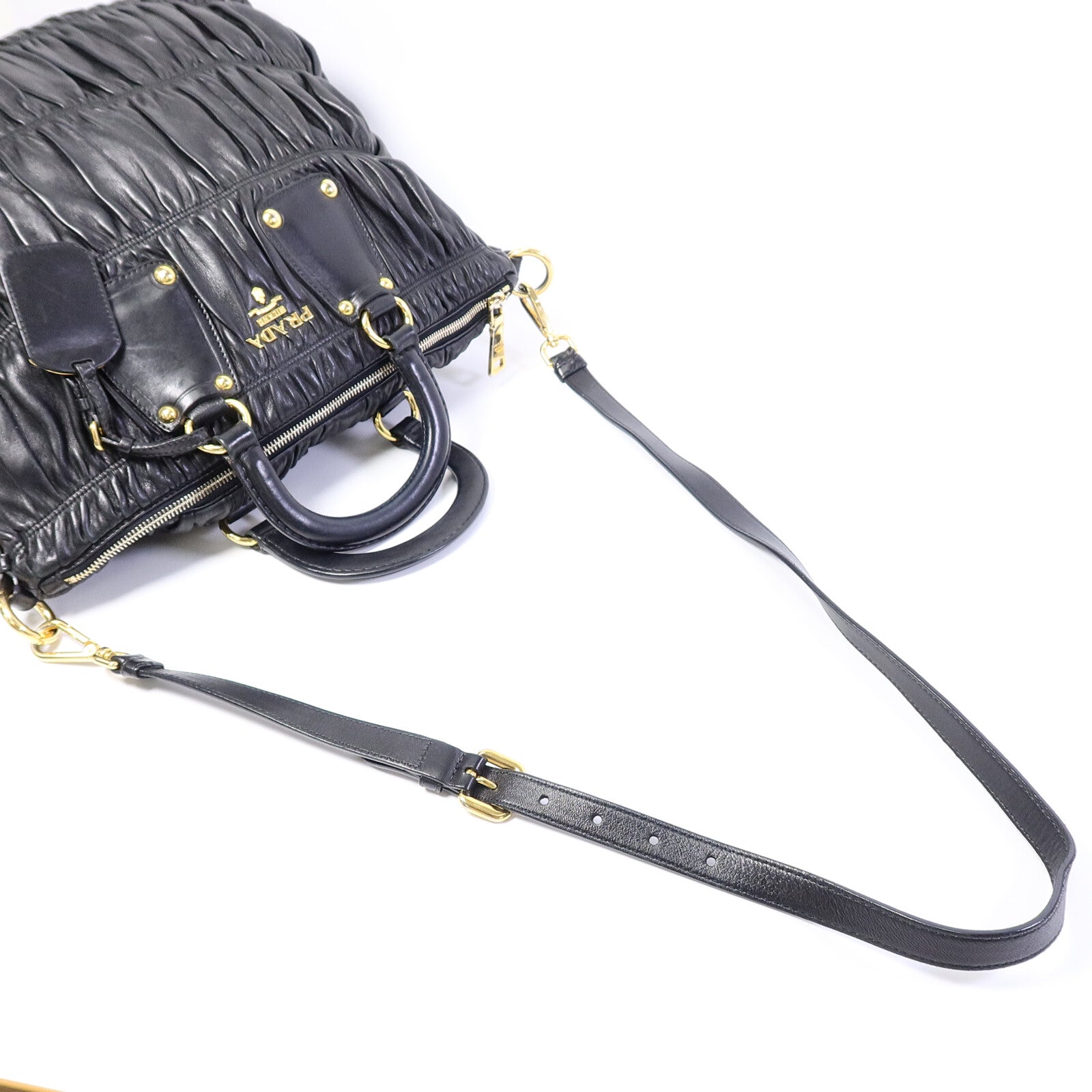 PRADA 羊皮皮革Nappa Gaufre Shoulder Tote手挽肩背兩用袋