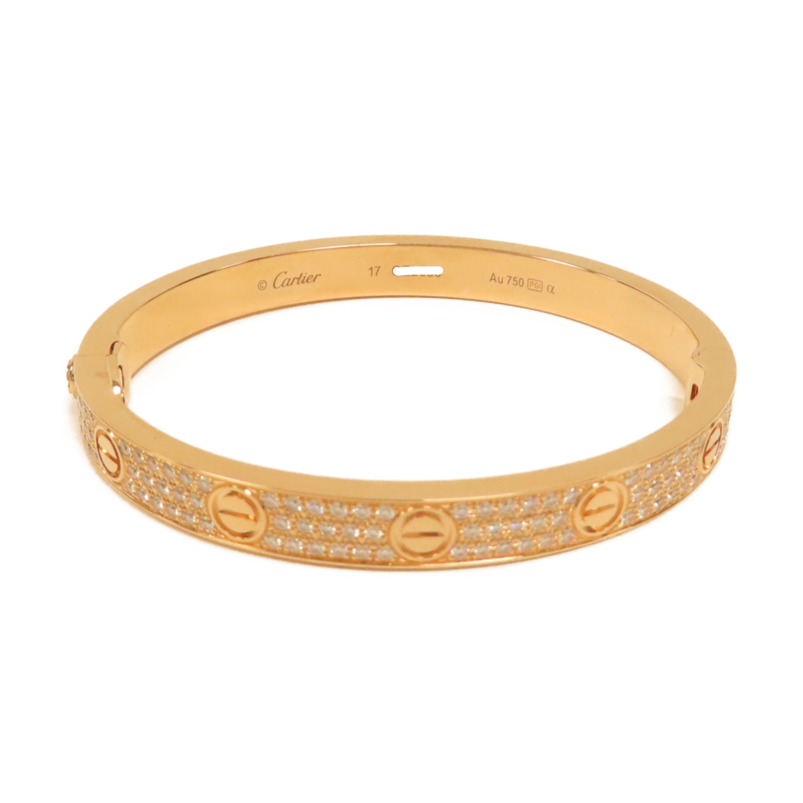 CARTIER 18K玫瑰金Diamond Love Bracelet 1.99ct鑽石手鐲#17