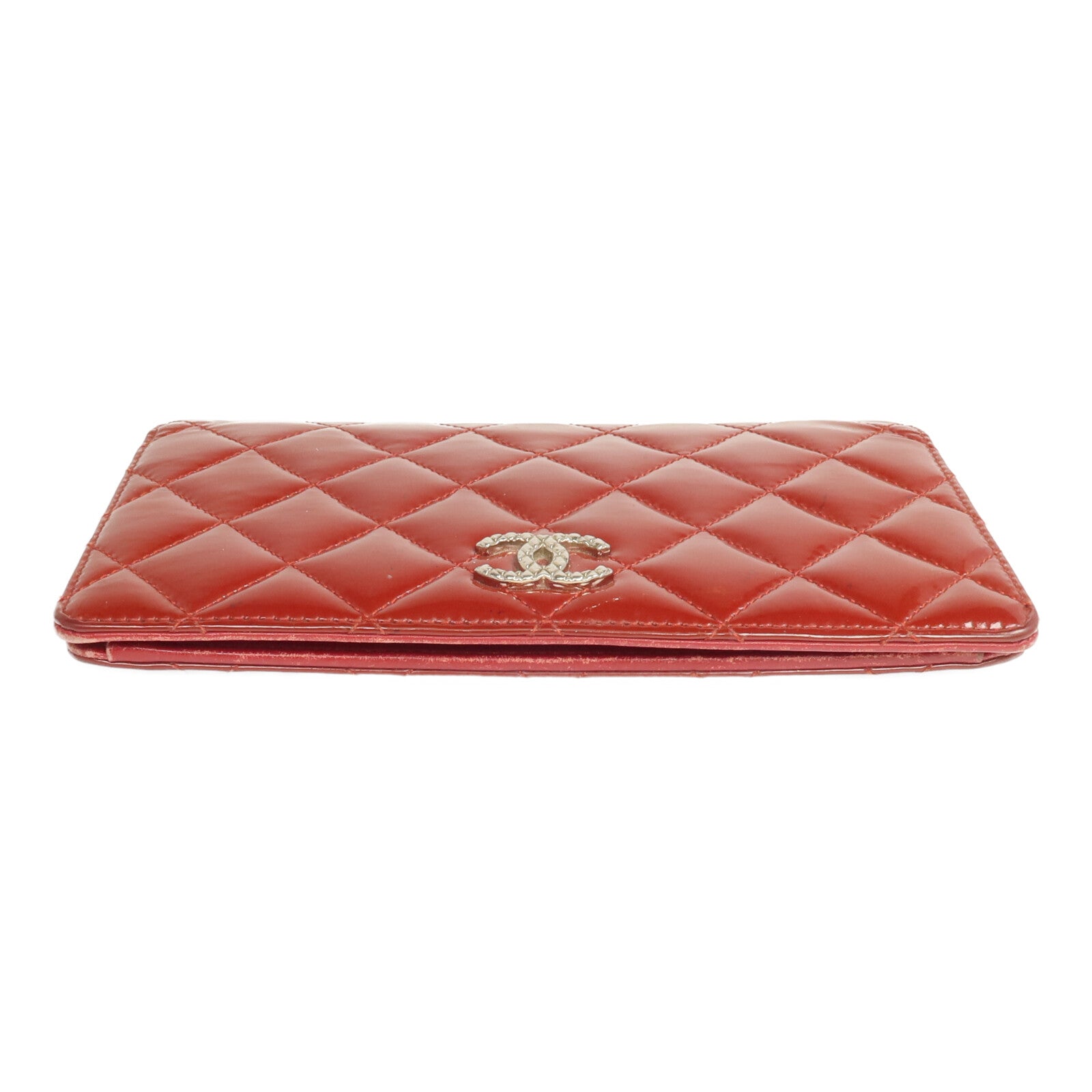 CHANEL 漆皮皮革Long Wallet銀扣長錢包