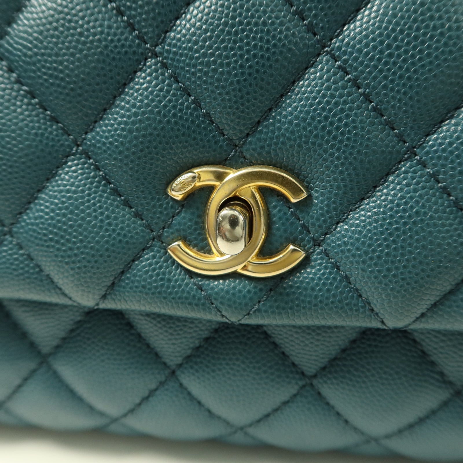 CHANEL 牛皮皮革Coco Handle Small金扣手挽肩背兩用袋