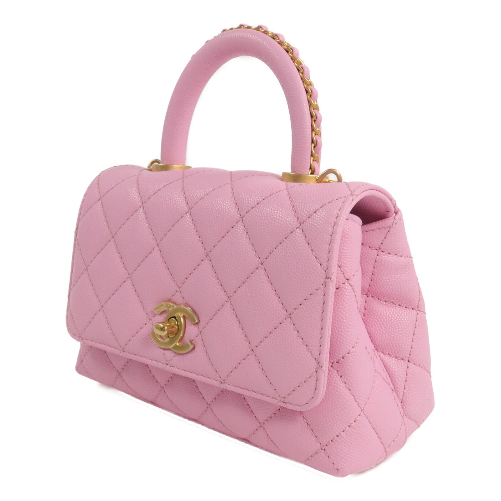 CHANEL 牛皮皮革Mini Coco Handle金扣手挽肩背兩用袋