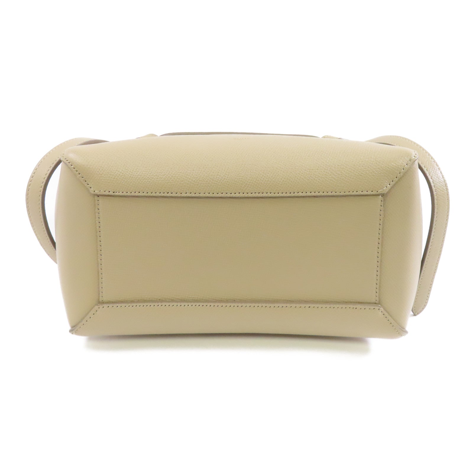 CELINE 牛皮皮革2 Way Shoulder金扣手挽肩背兩用袋米色