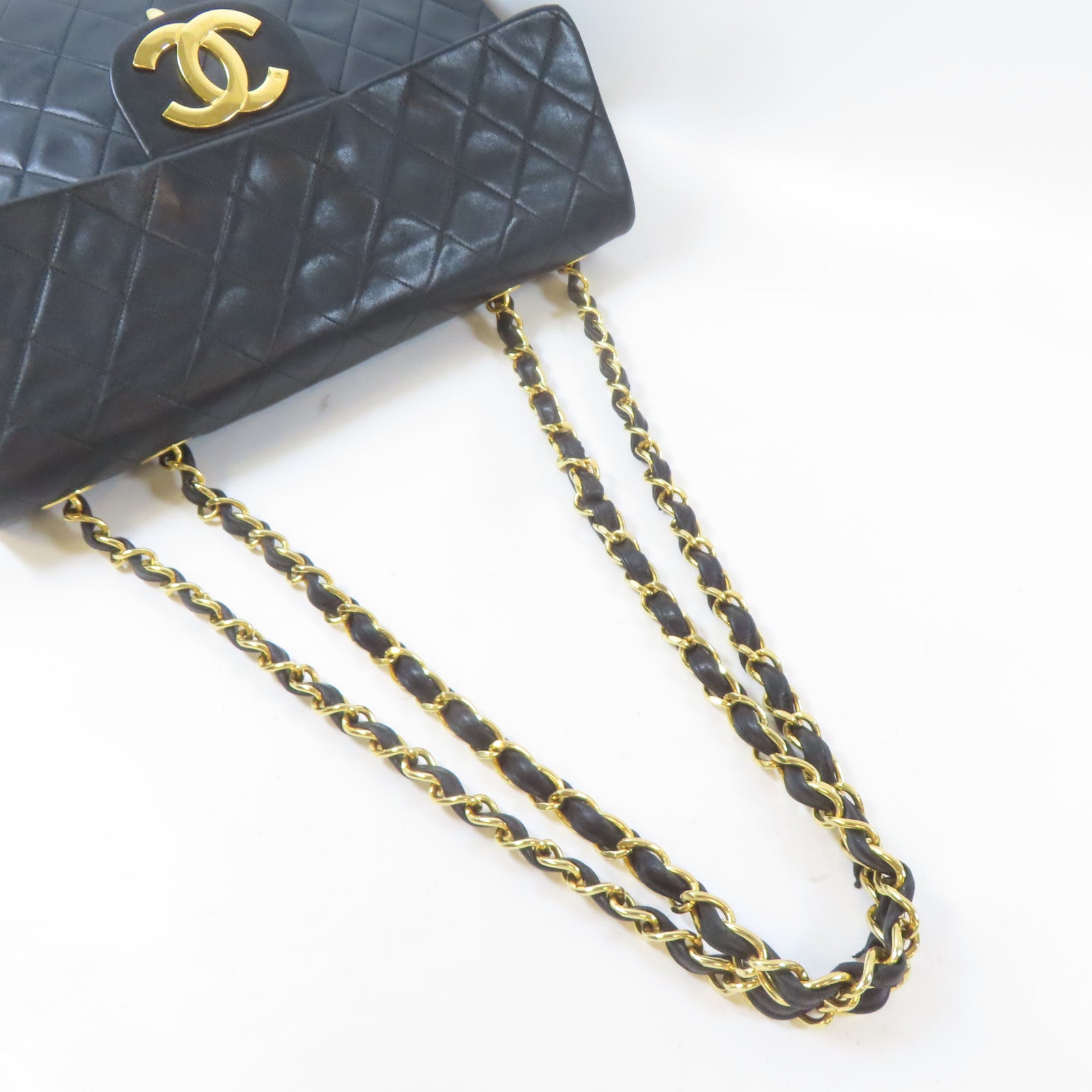 CHANEL 【激減優惠】菱格牛皮皮革Vintage Classic Flap Bag金扣鏈帶肩背袋黑色