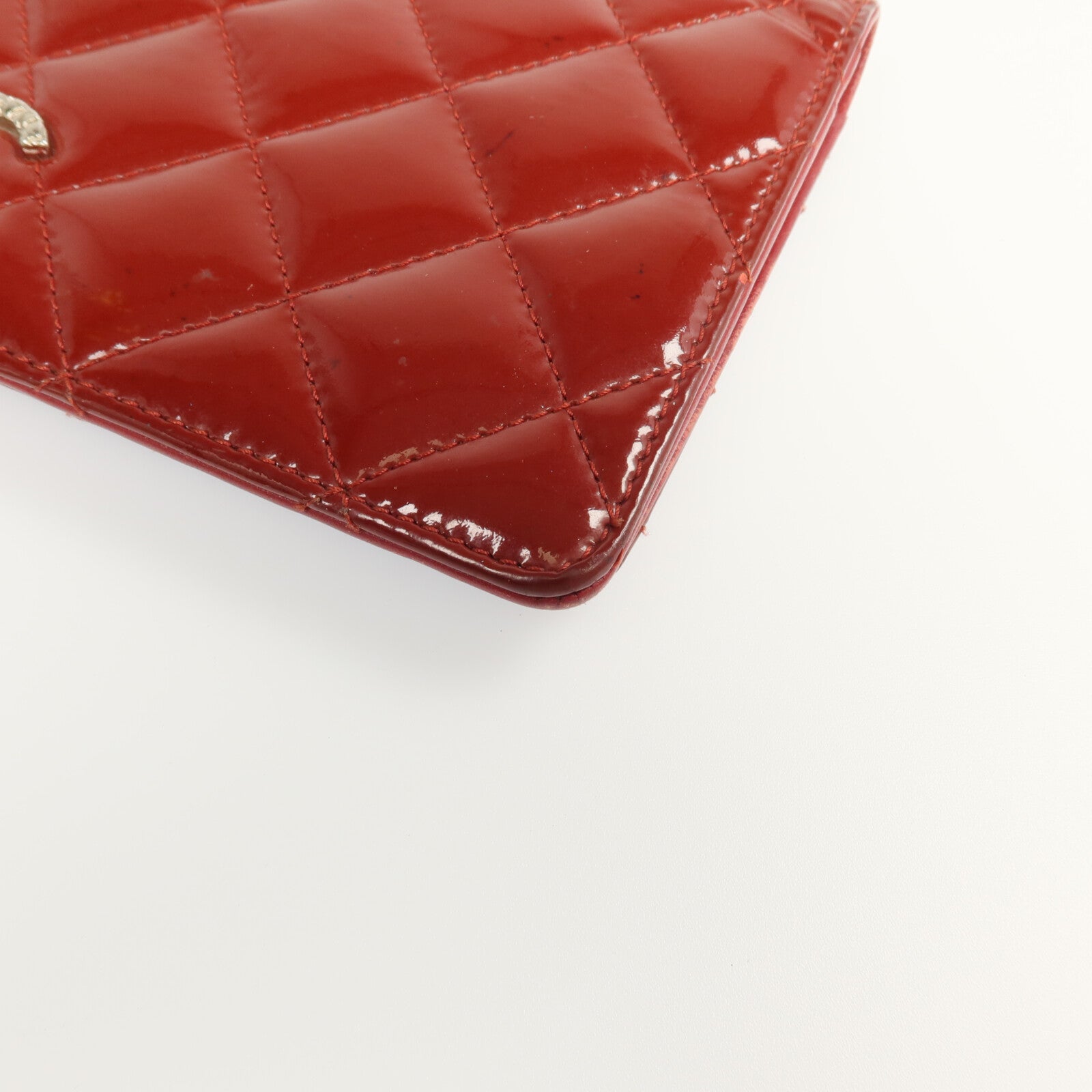 CHANEL 漆皮皮革Long Wallet銀扣長錢包