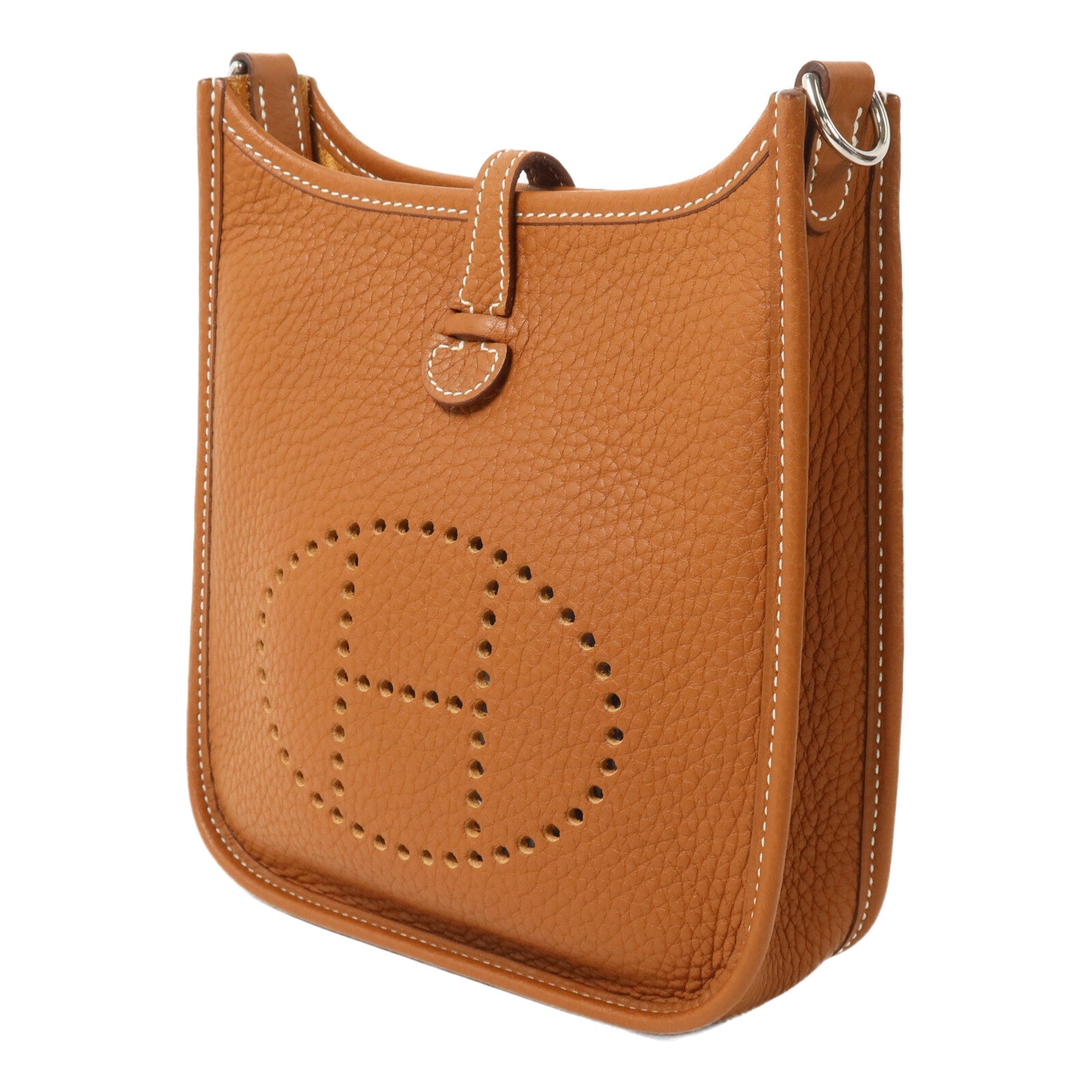 HERMES Clemence皮革Evelyne TPM肩背袋Gold