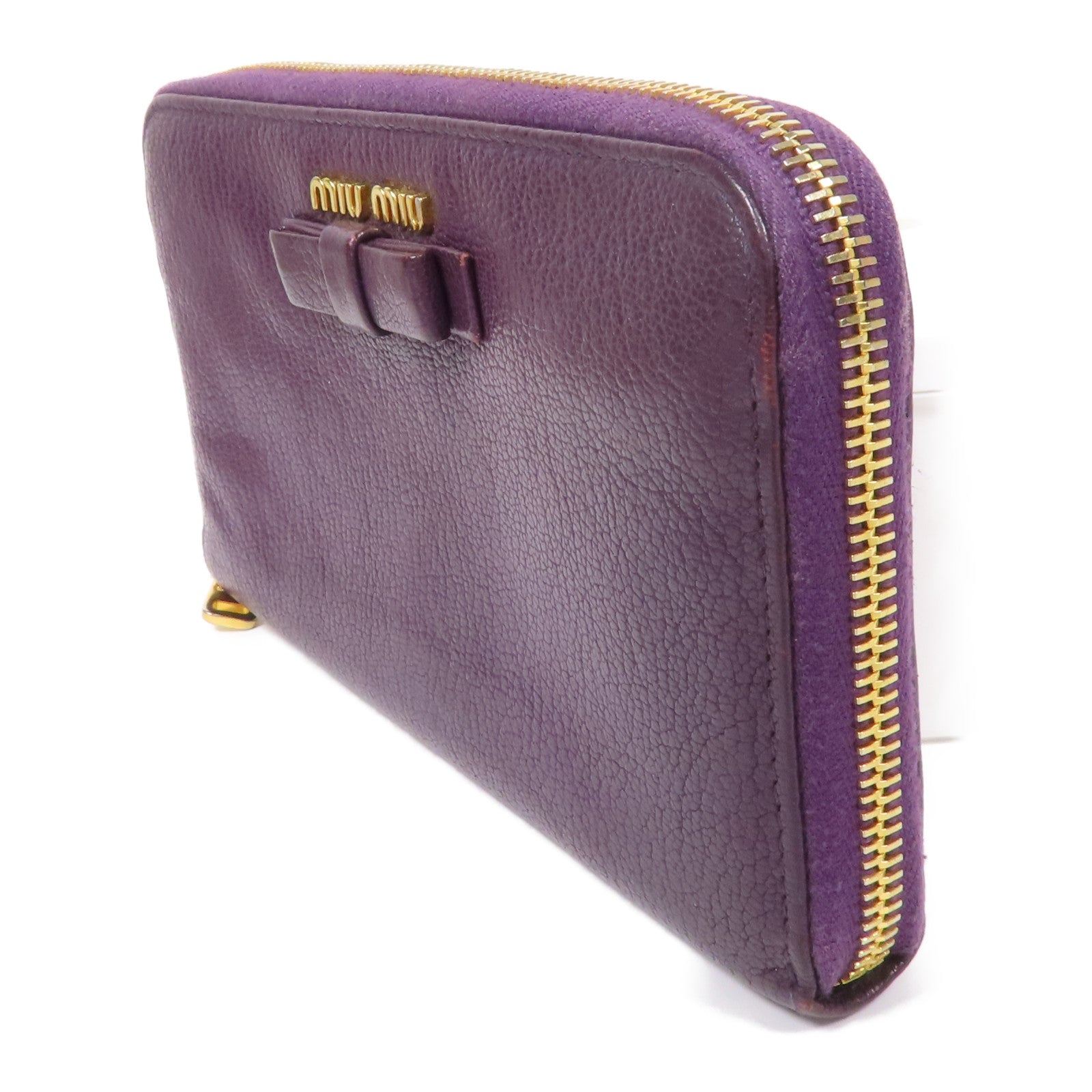 Miu Miu 牛皮皮革Long Wallet金扣長錢包