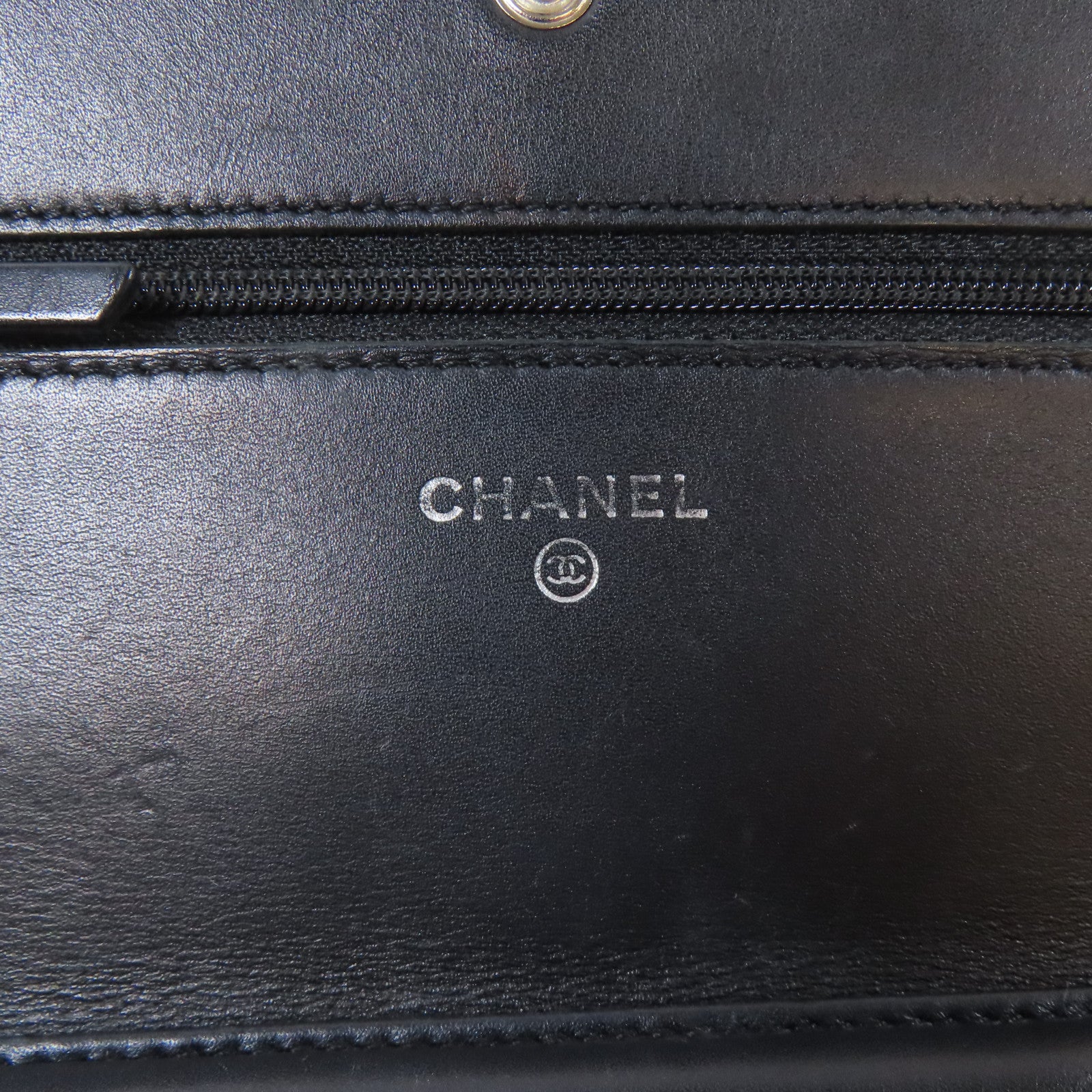CHANEL 菱格牛皮皮革Cambon WOC Wallet On Chain銀扣鏈帶肩背袋黑色