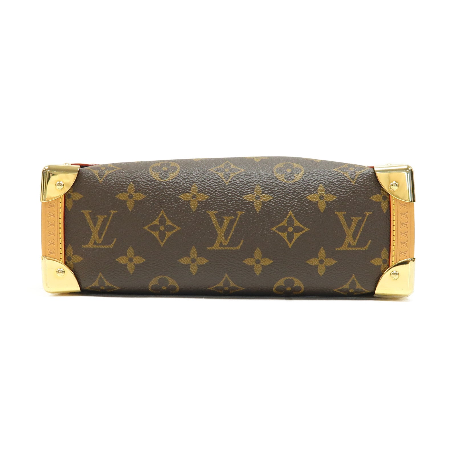 LOUIS VUITTON Monogram Side Trunk MM金扣手挽肩背兩用袋啡色